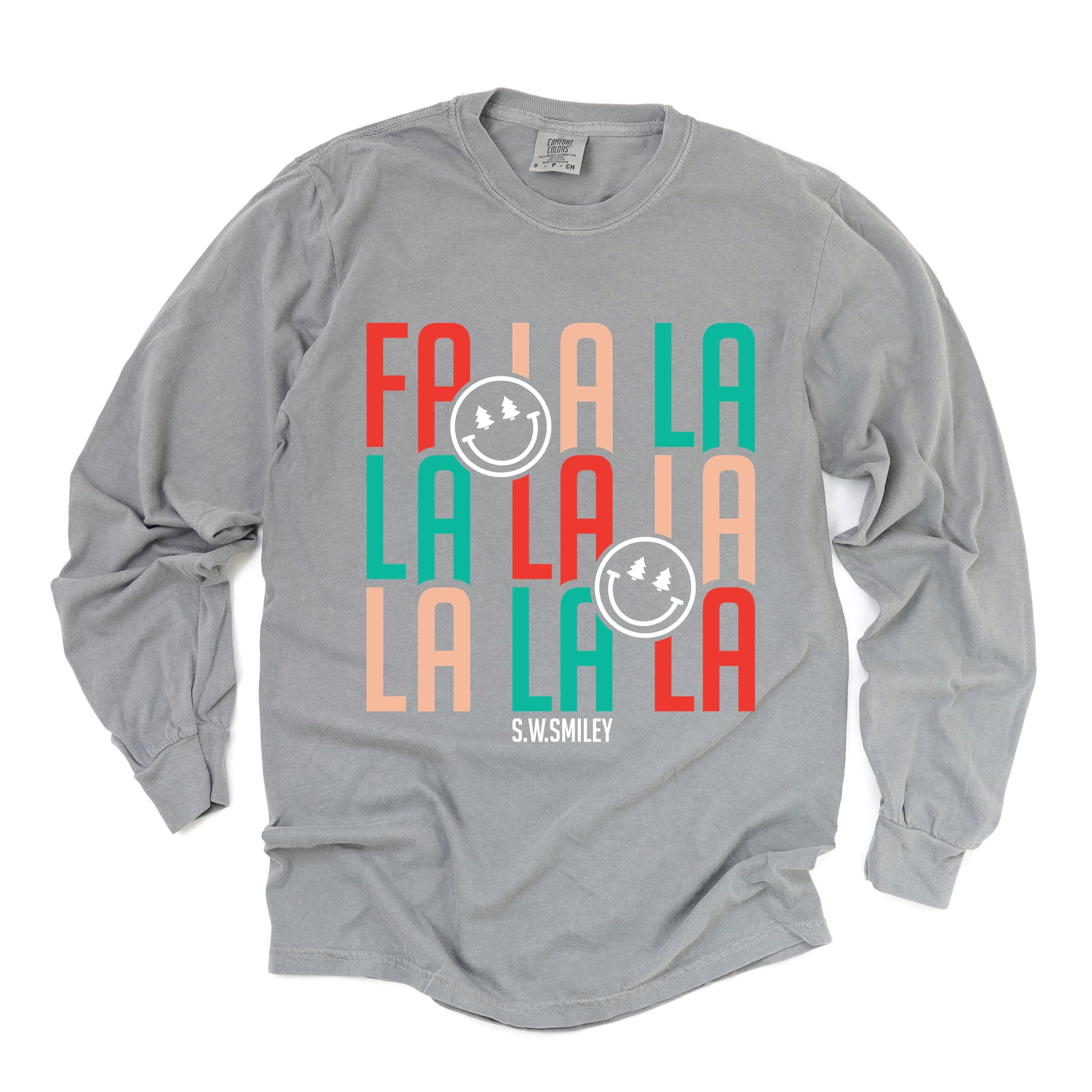 S.W.Smiley Fa La La - Womens Garment Dyed Long Sleeve