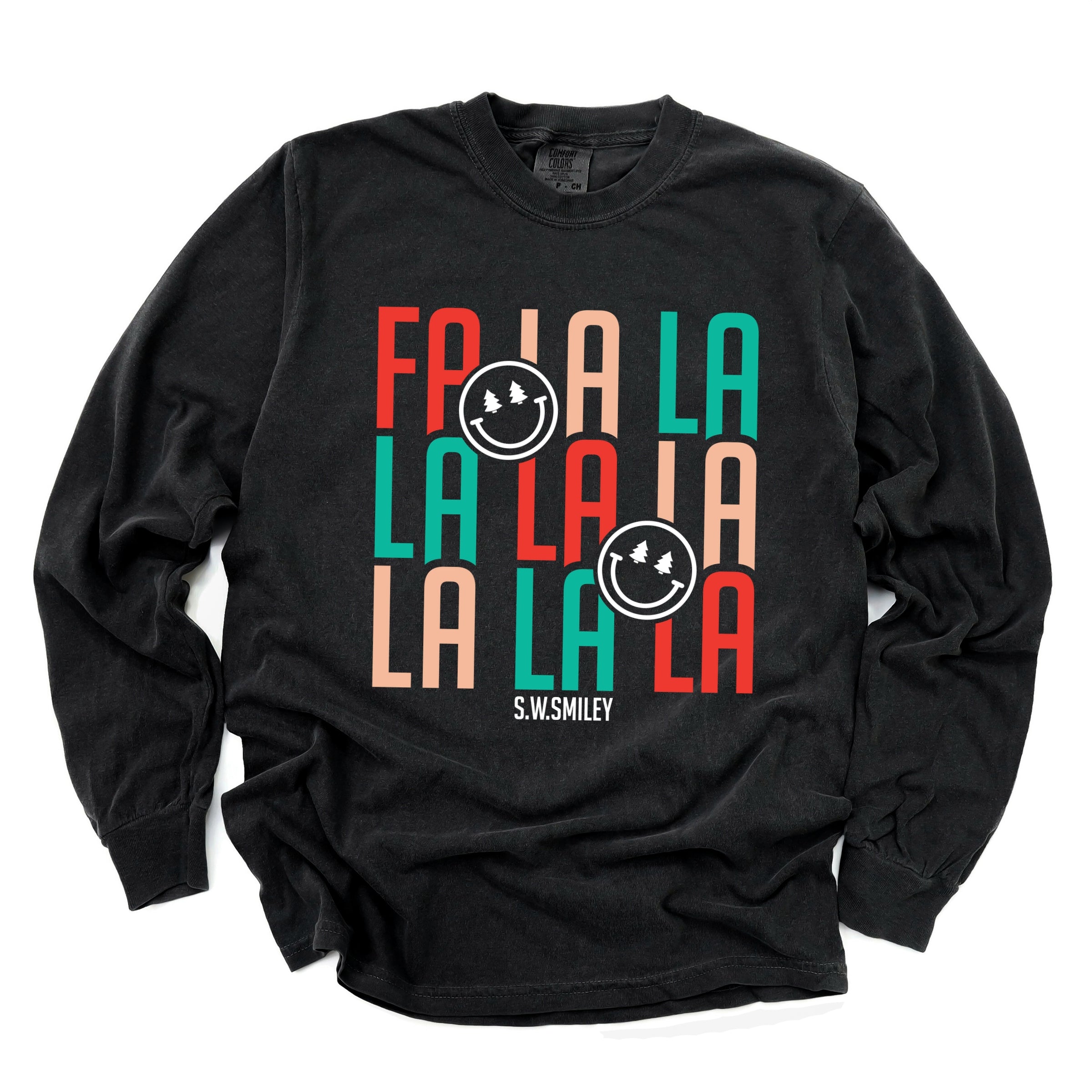 S.W.Smiley Fa La La - Womens Garment Dyed Long Sleeve