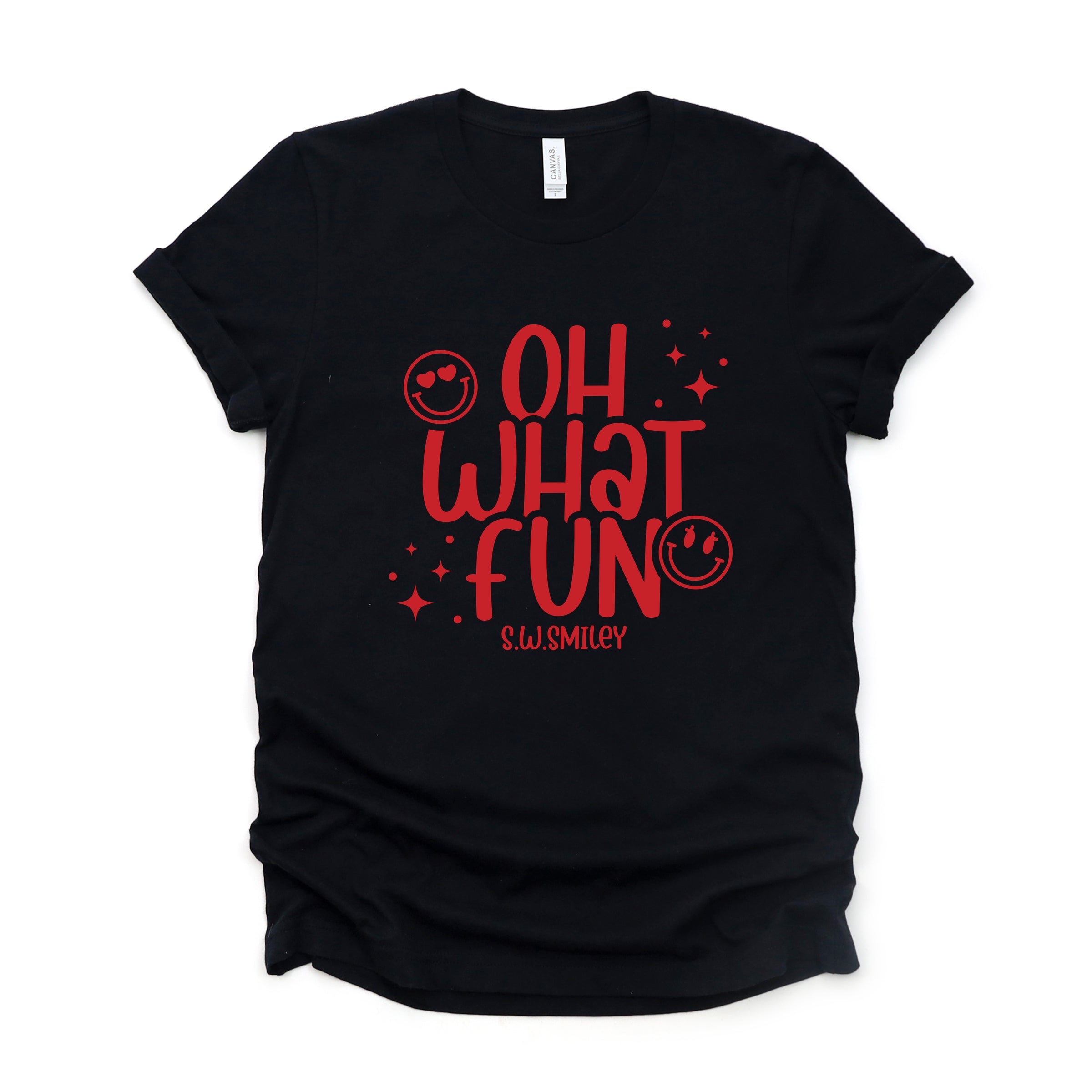 S.W.Smiley Oh What Fun Sparkle - Womens Short Sleeve Tee