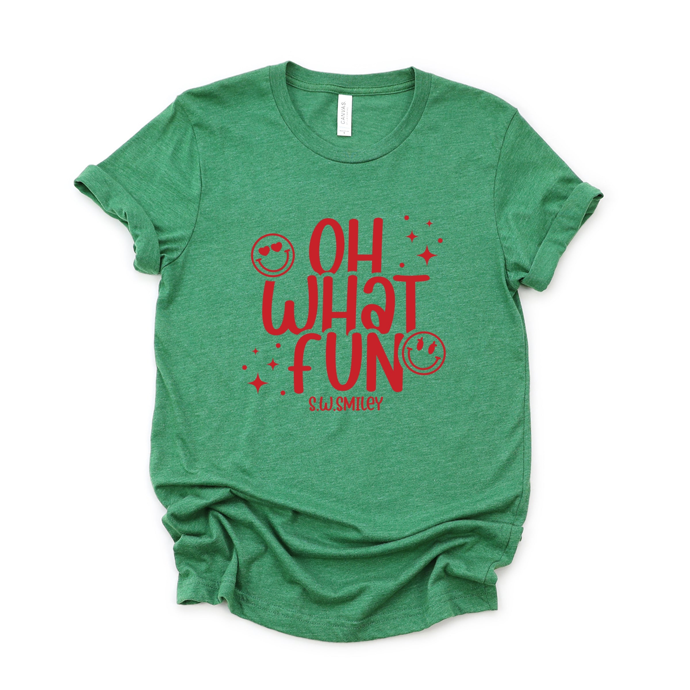S.W.Smiley Oh What Fun Sparkle - Womens Short Sleeve Tee