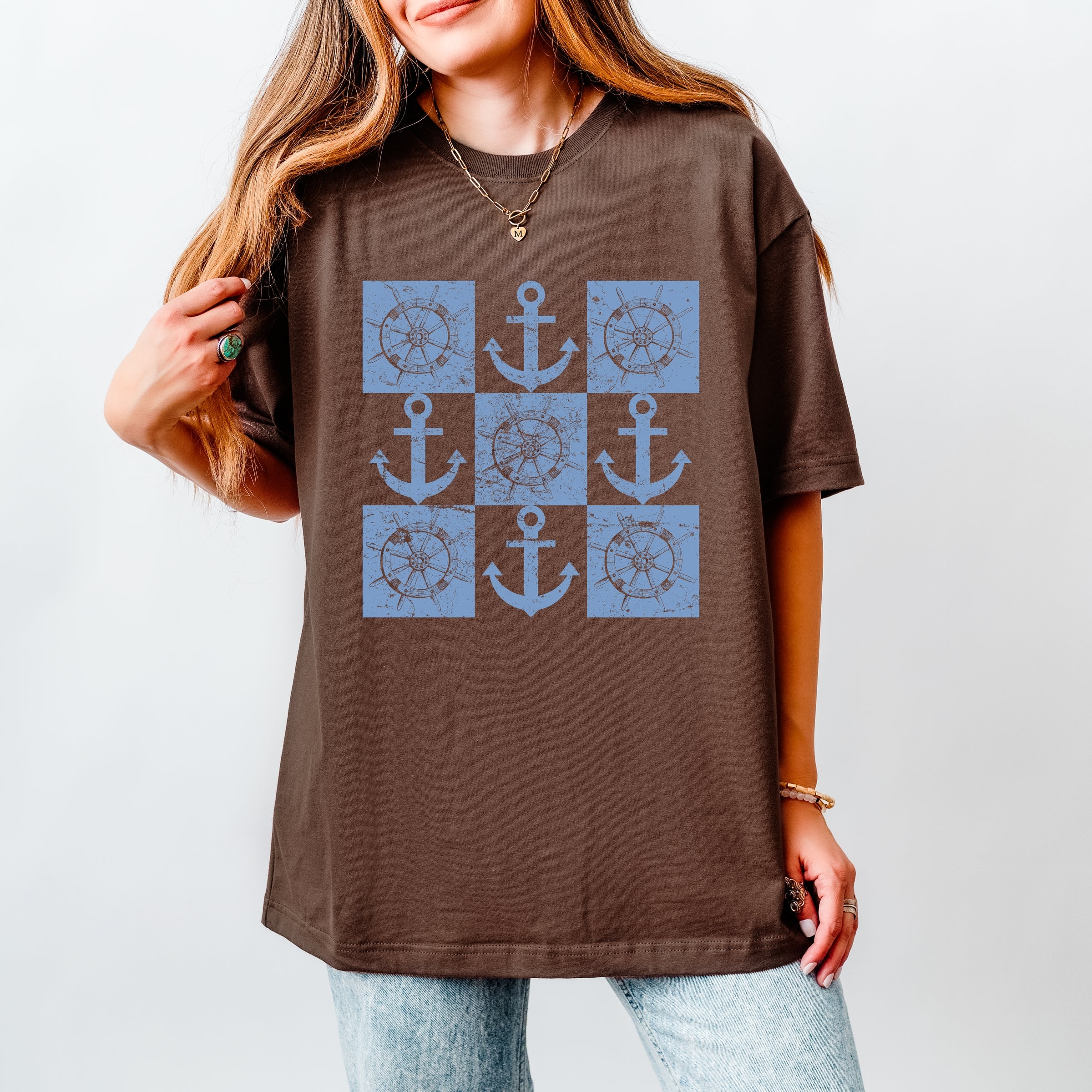 Anchor Wheel Grid - Women's Heavyweight Tee