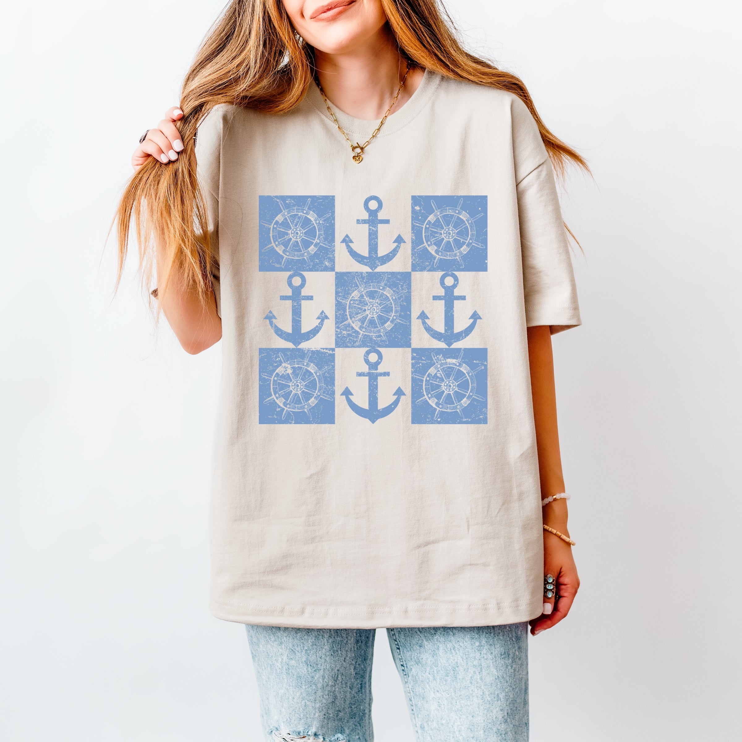 Anchor Wheel Grid - Women's Heavyweight Tee