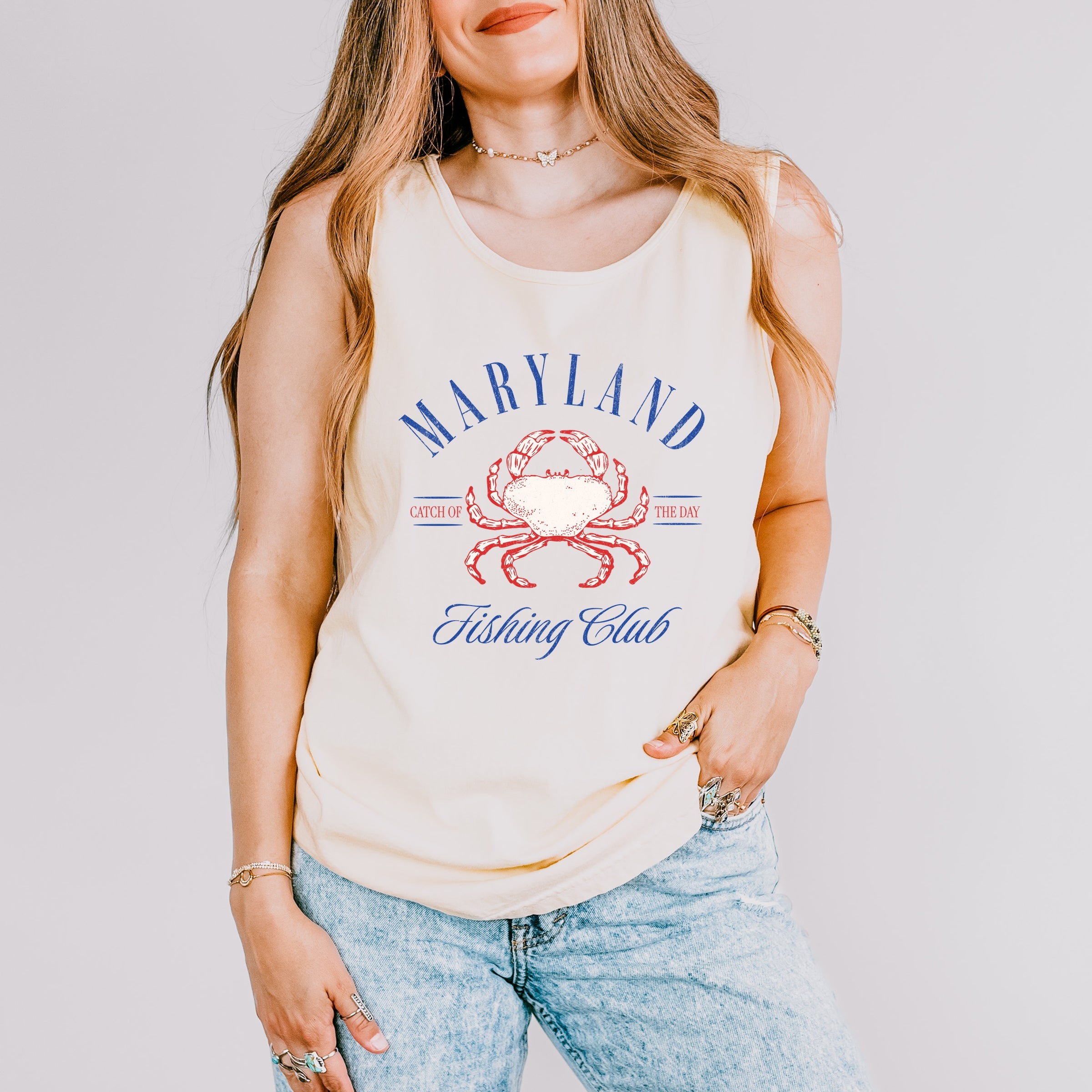 Maryland Fishing Club - Womens Garment Dyed Tank