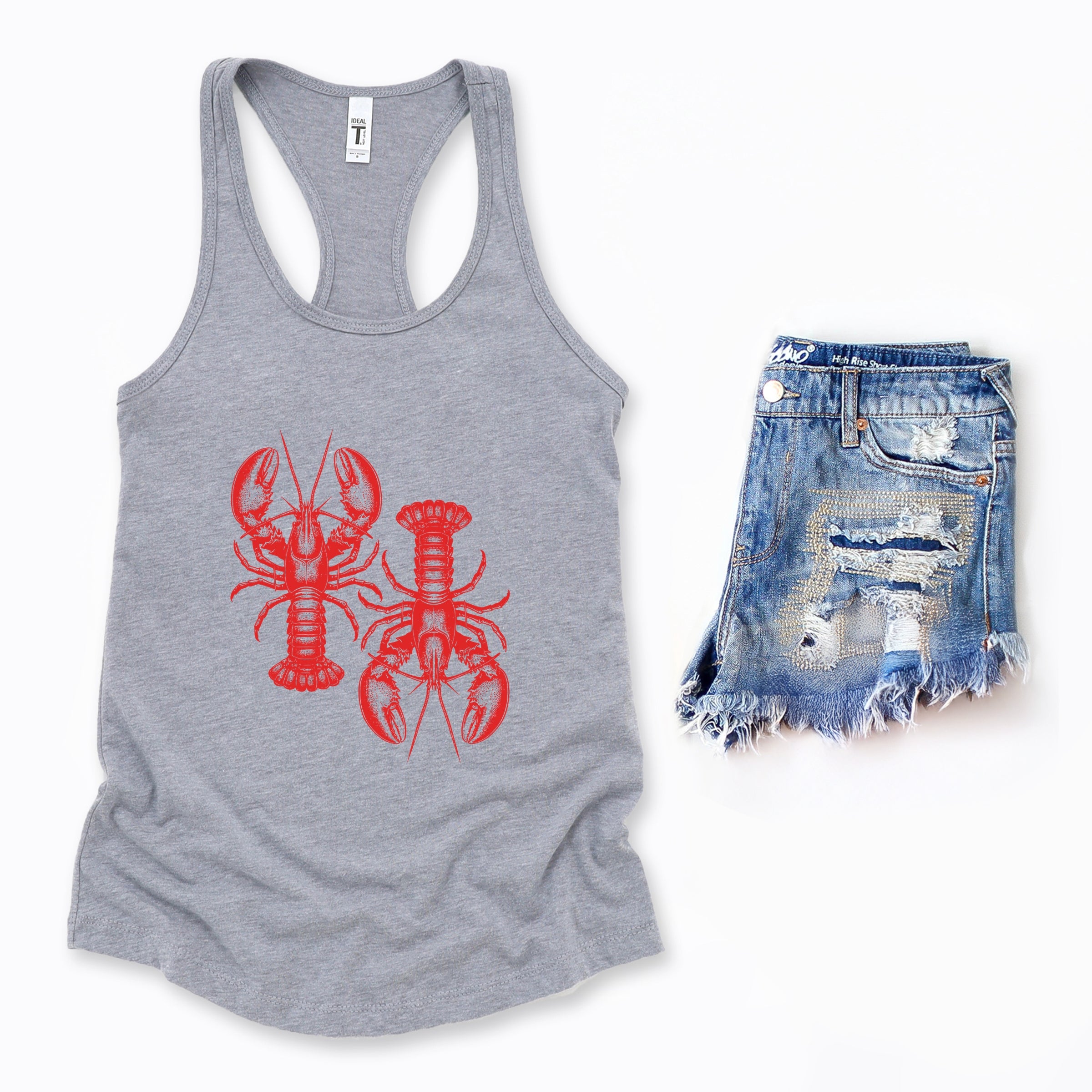 Two Lobsters - Womens Racerback Tank