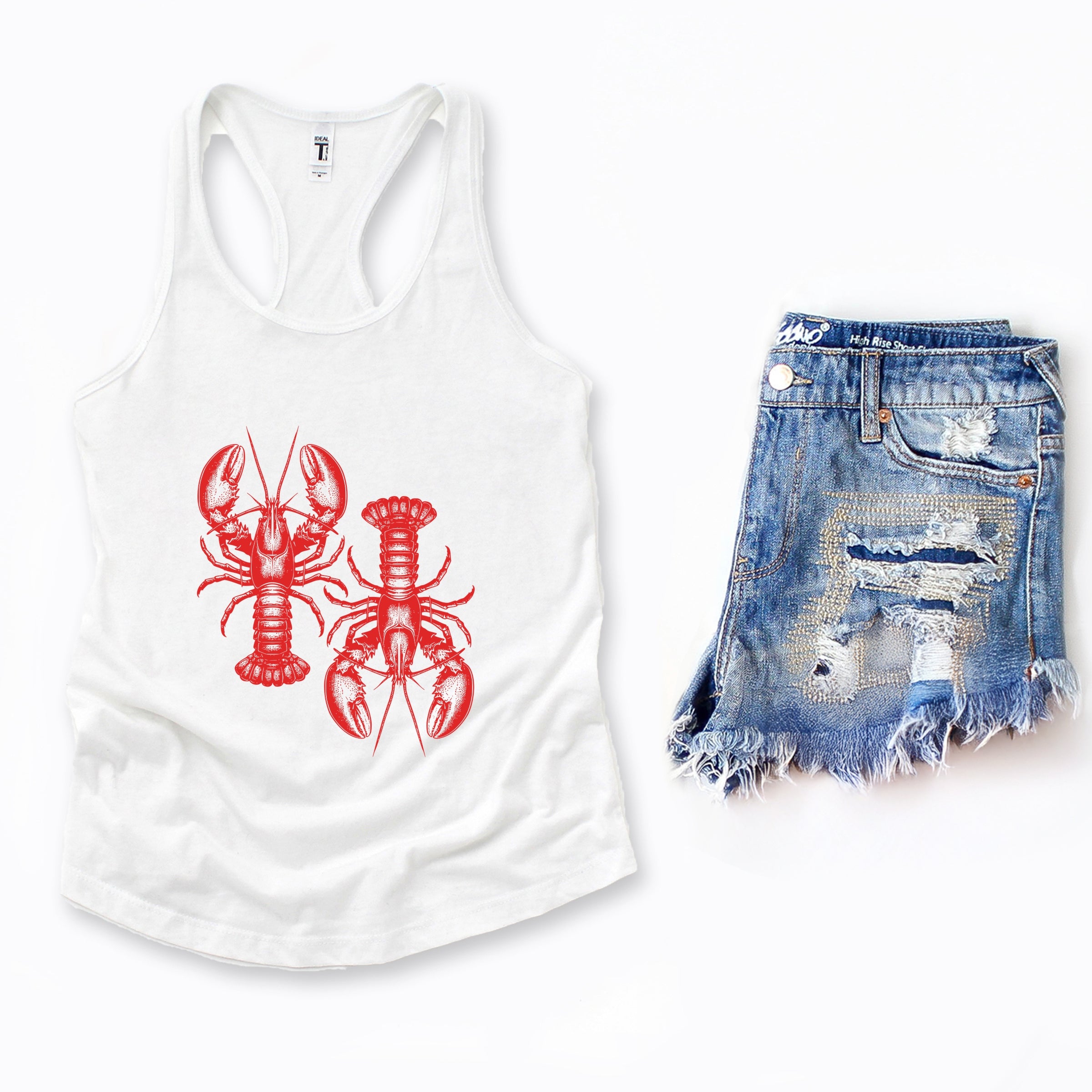 Two Lobsters - Womens Racerback Tank