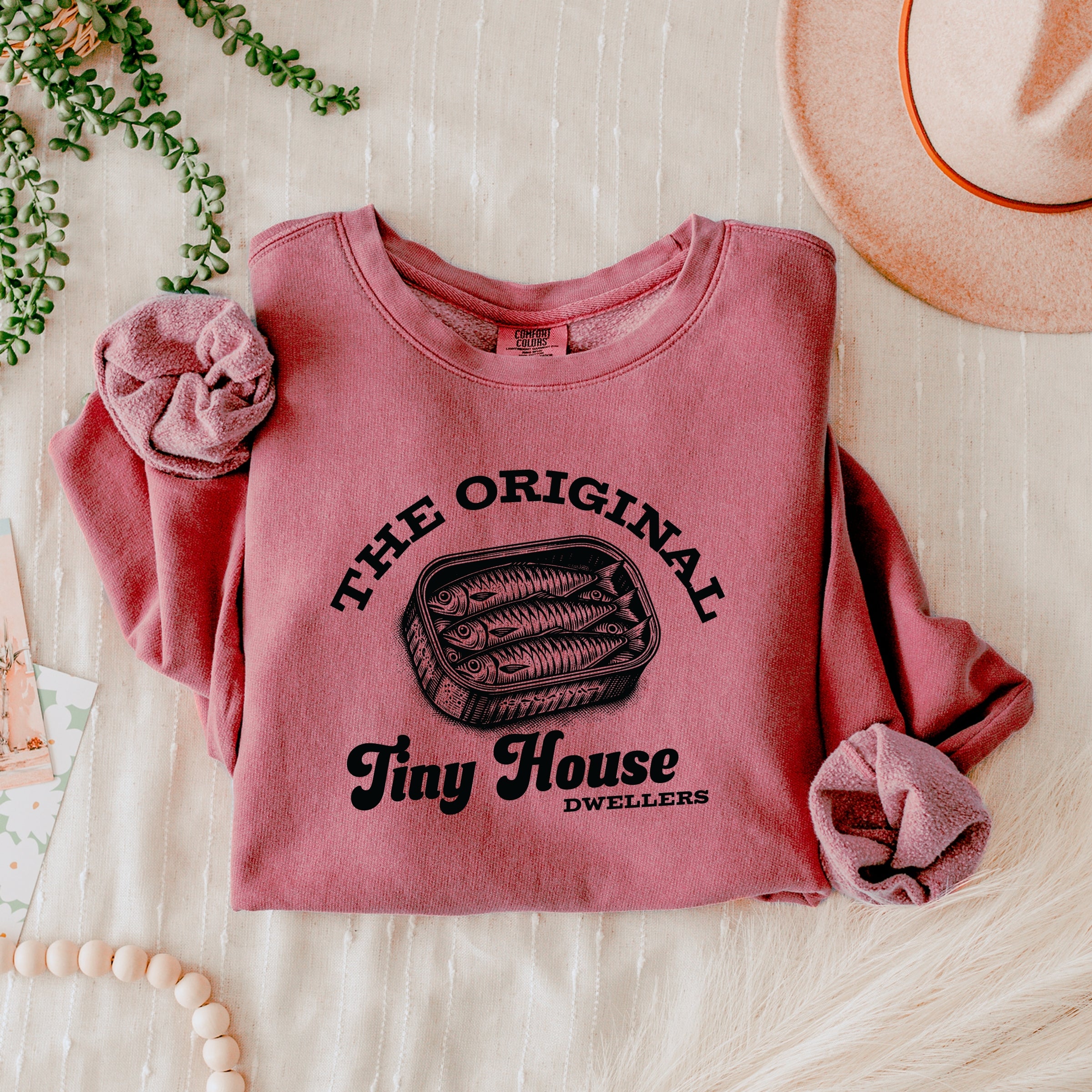 Original Tiny House Dwellers - Womens Lightweight Garment Dyed Sweatshirt