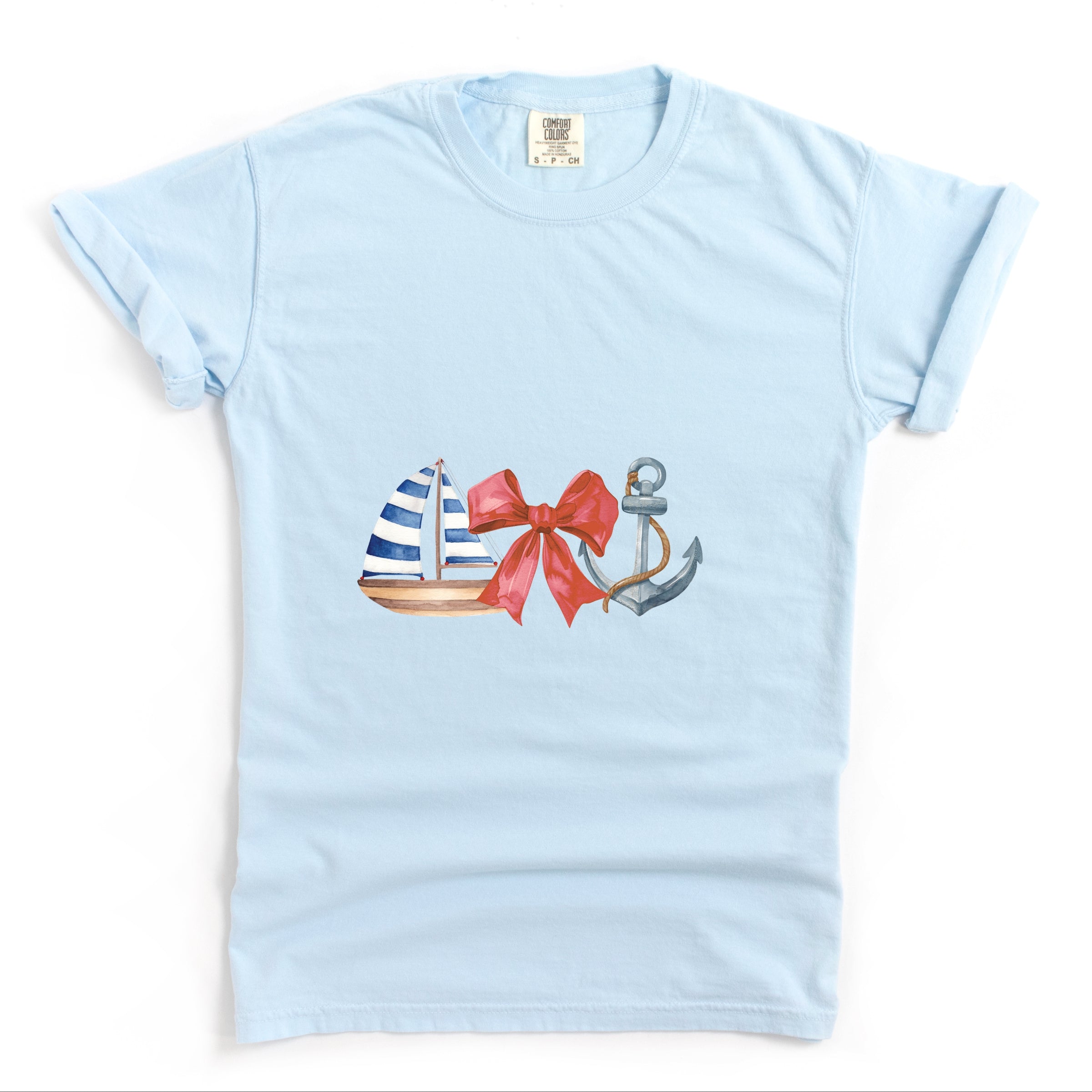 Coquette Ship Anchor - Women's Garment Dyed Graphic T-Shirt