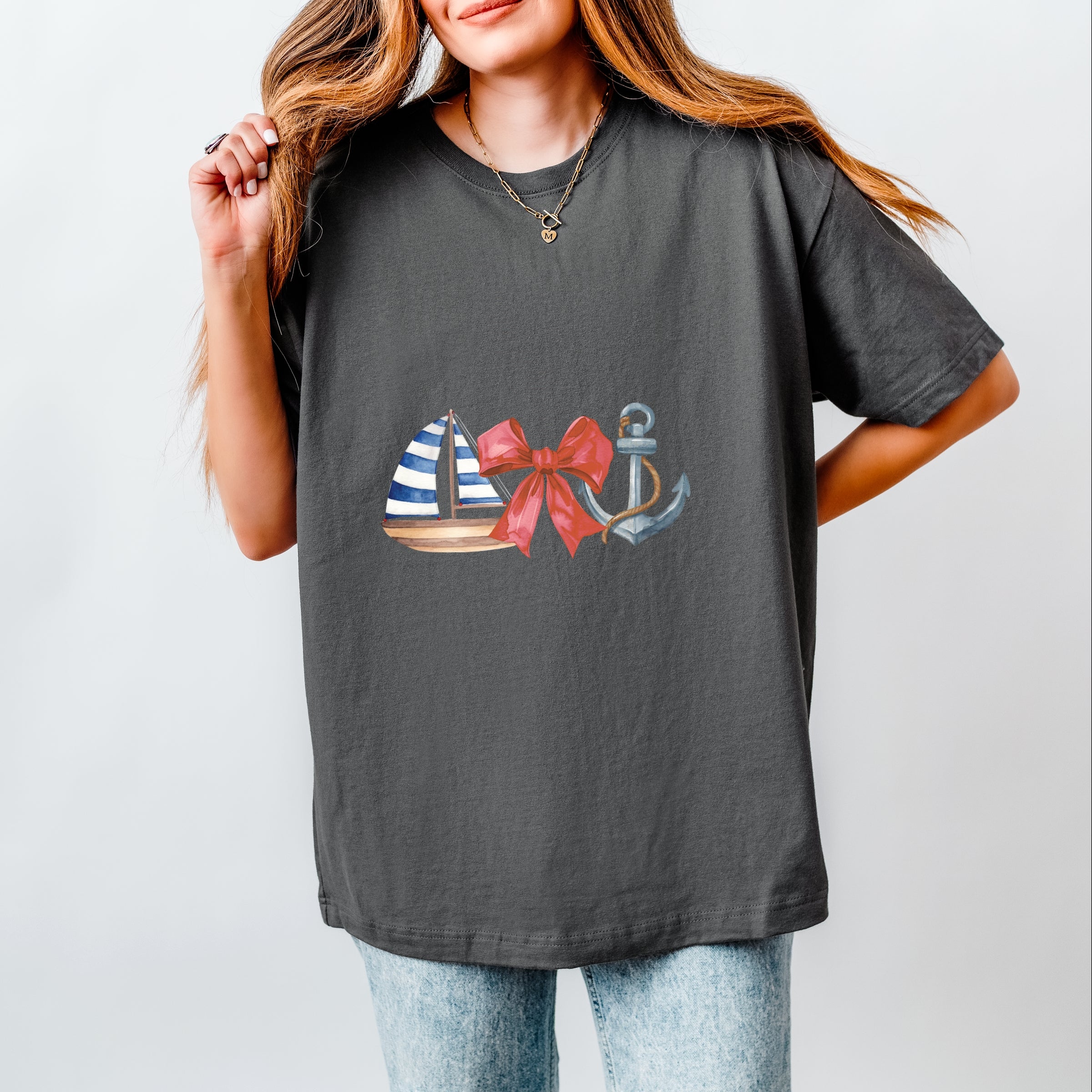 Coquette Ship Anchor - Women's Heavyweight Graphic T-Shirt