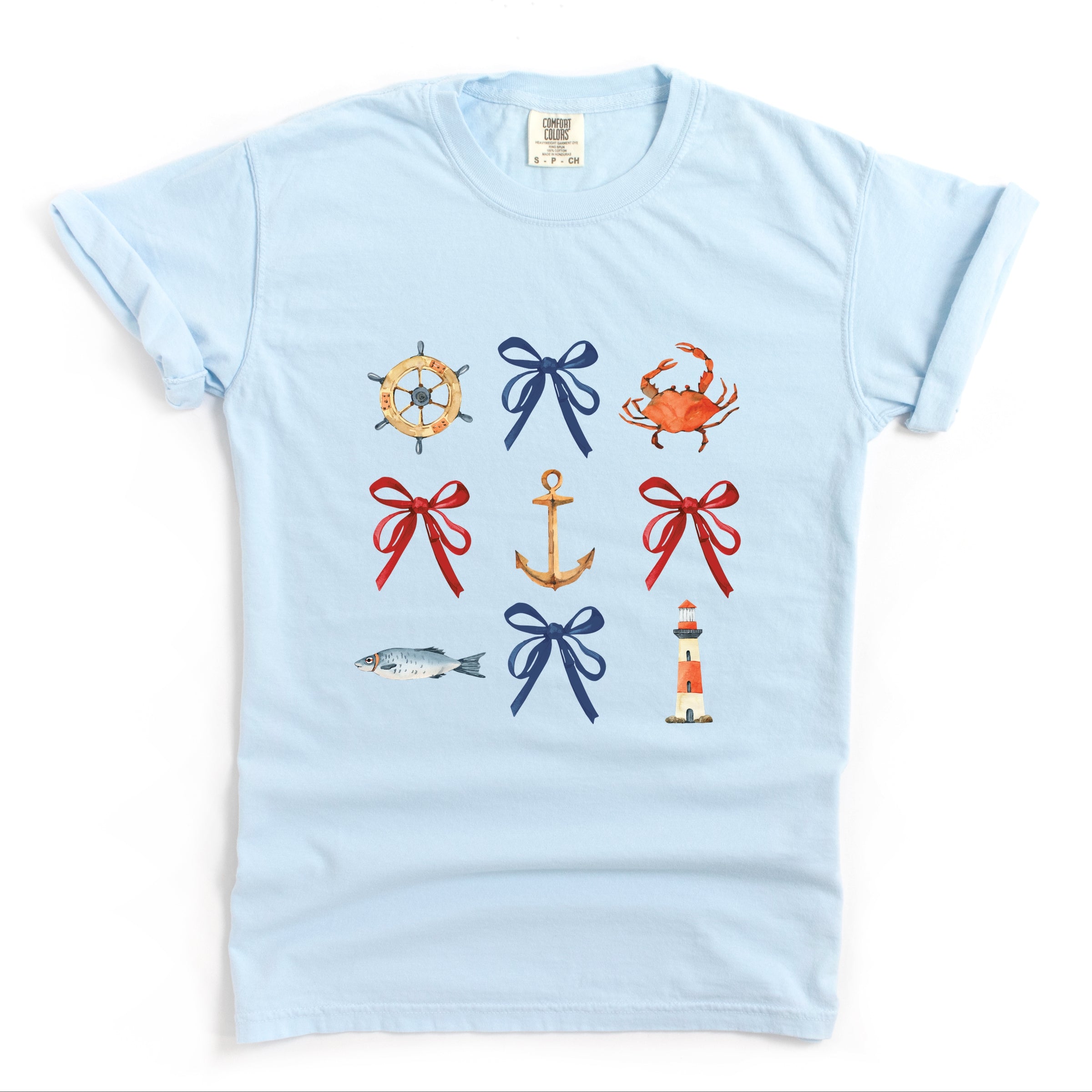 Coquette Nautical Collage - Womens Garment Dyed Tee