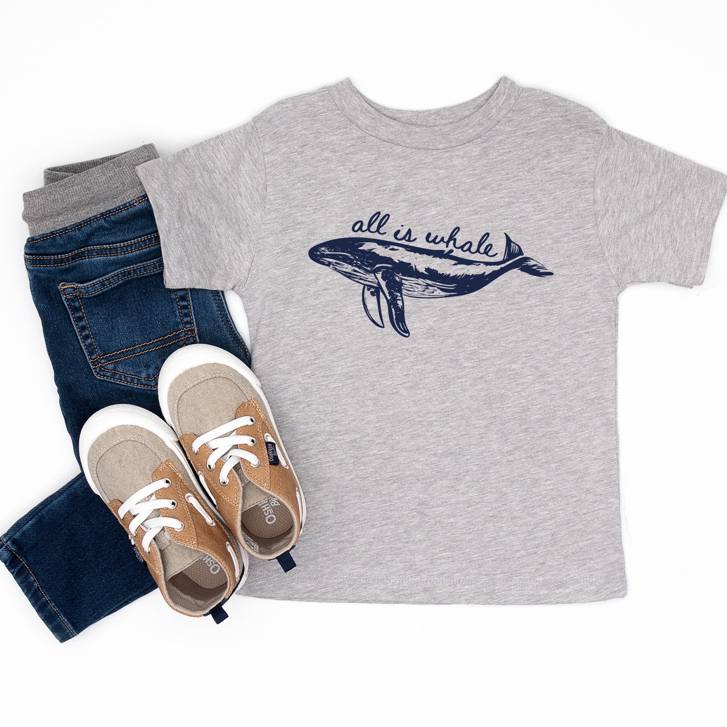 All Is Whale Sketched - Toddler Short Sleeve Graphic T-Shirt