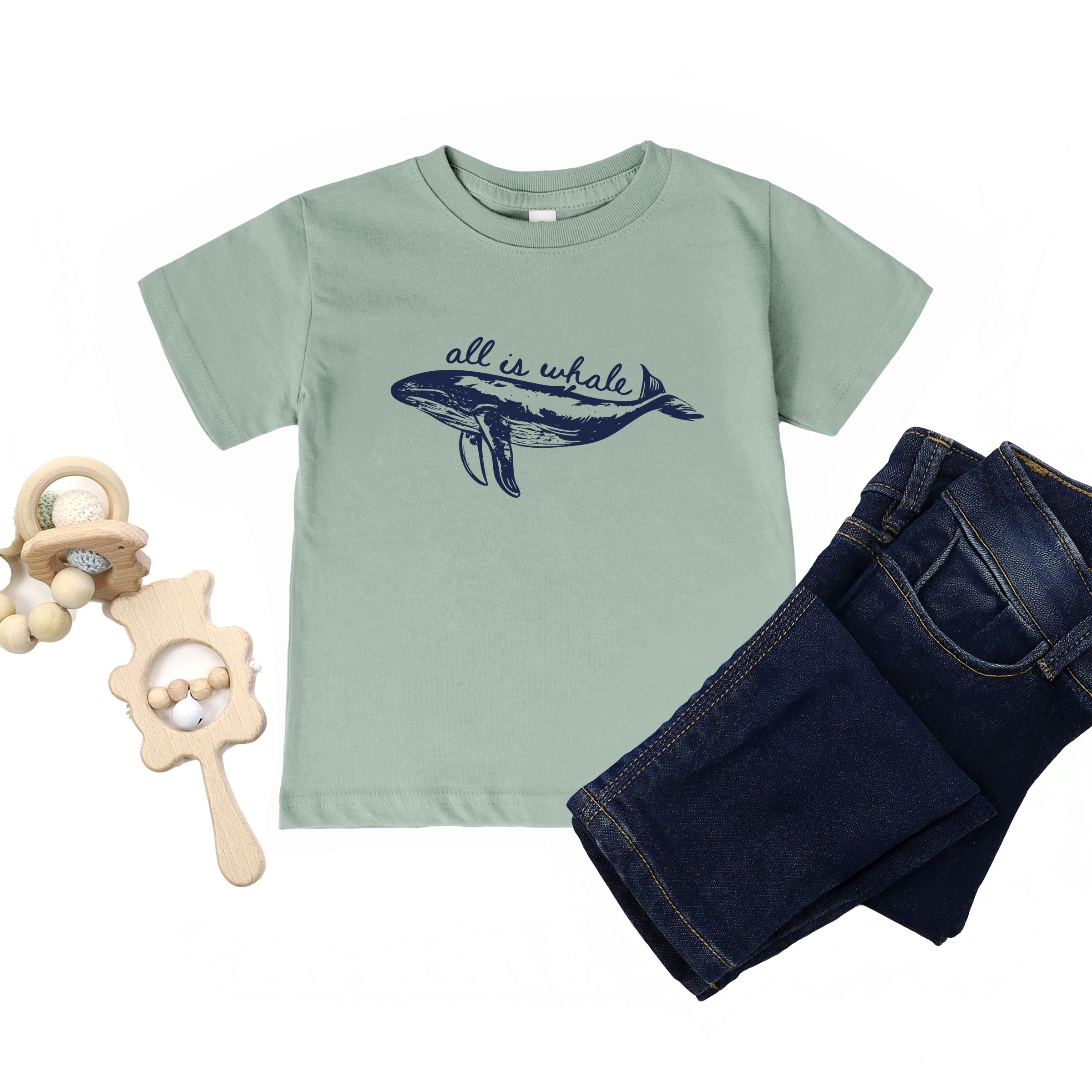 All Is Whale Sketched - Toddler Short Sleeve Graphic T-Shirt
