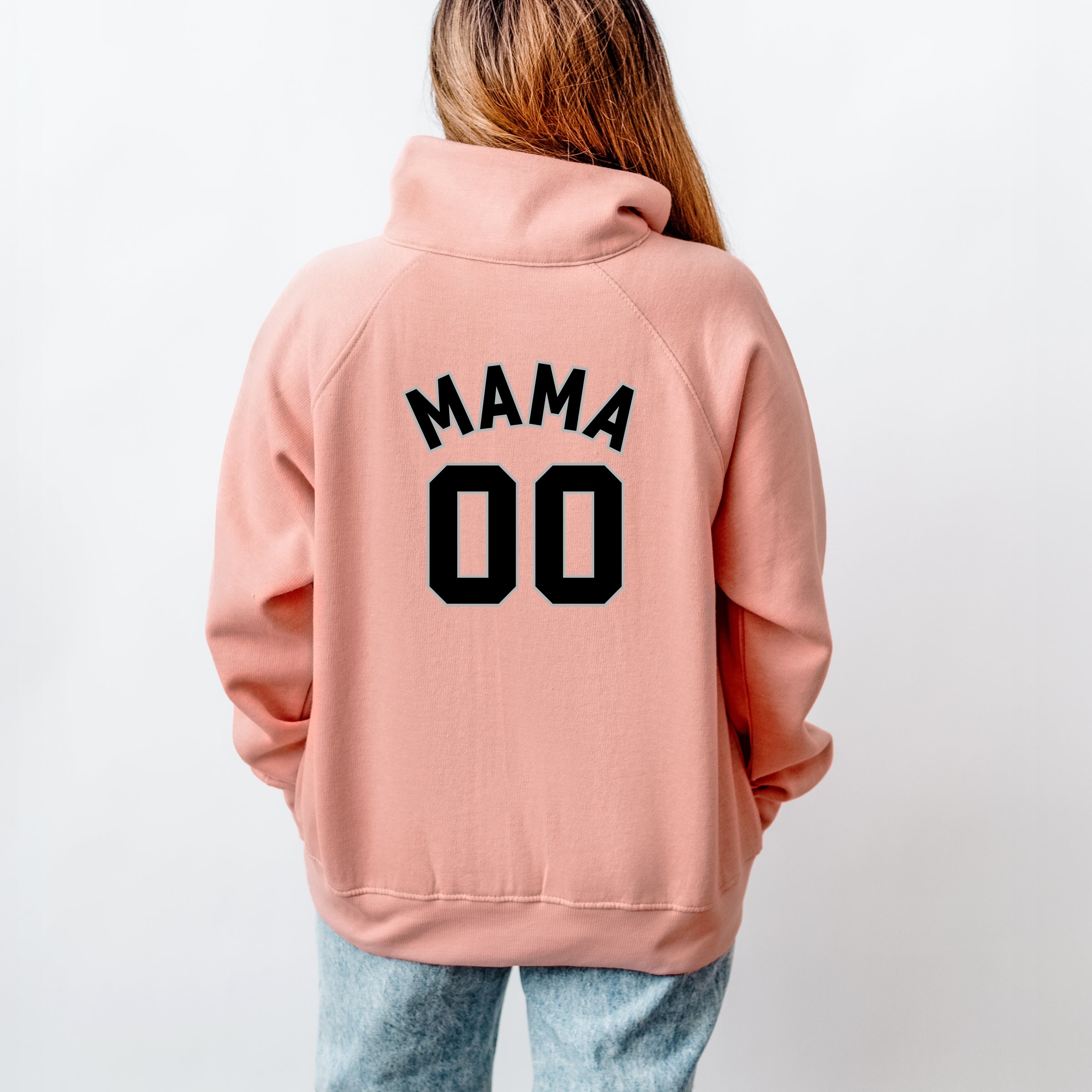 Mama Jersey Heart - Womens Quarter Zip Fleece