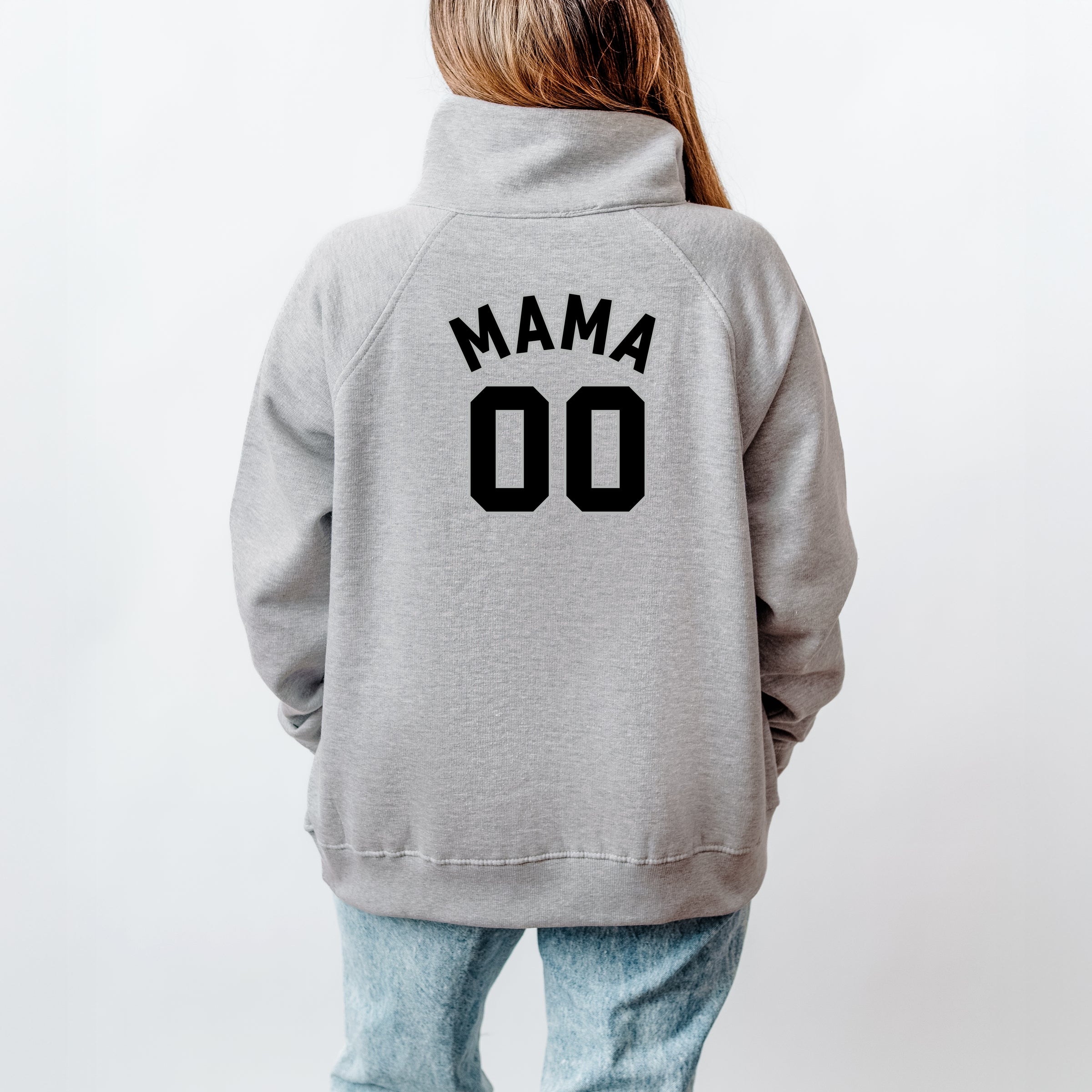 Mama Jersey Heart - Womens Quarter Zip Fleece