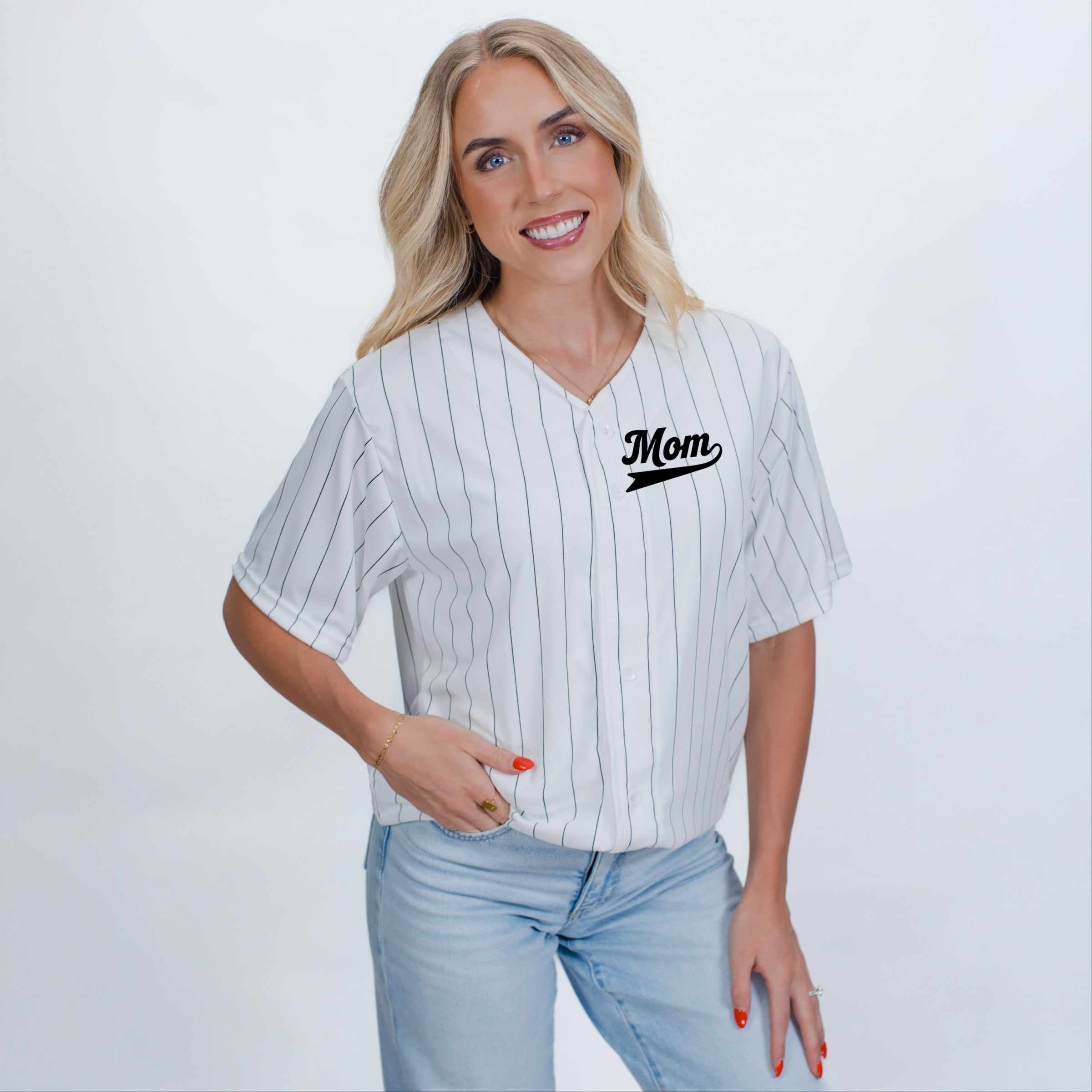 Motherhood University Jersey - Striped Baseball Jersey