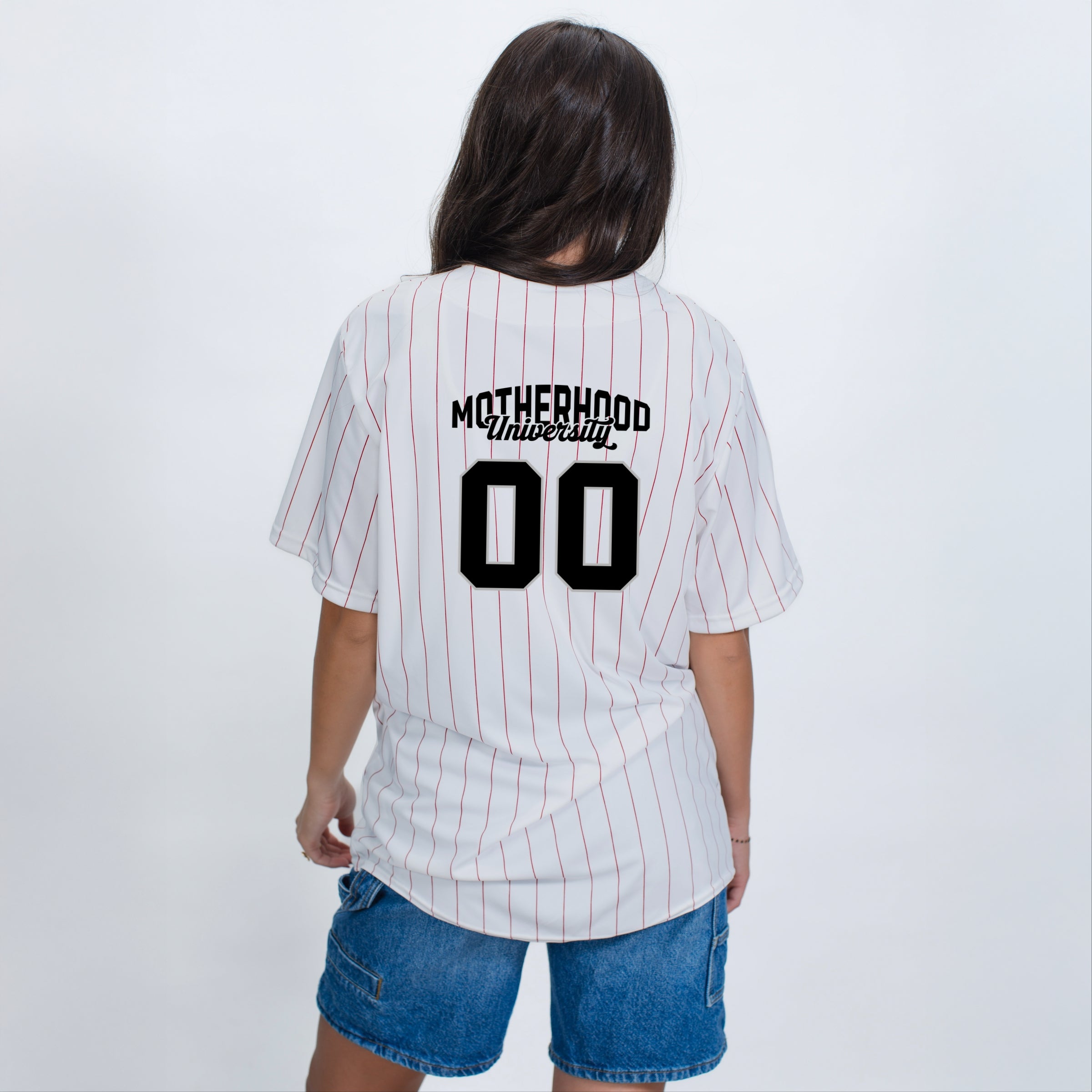 Motherhood University Jersey - Striped Baseball Jersey