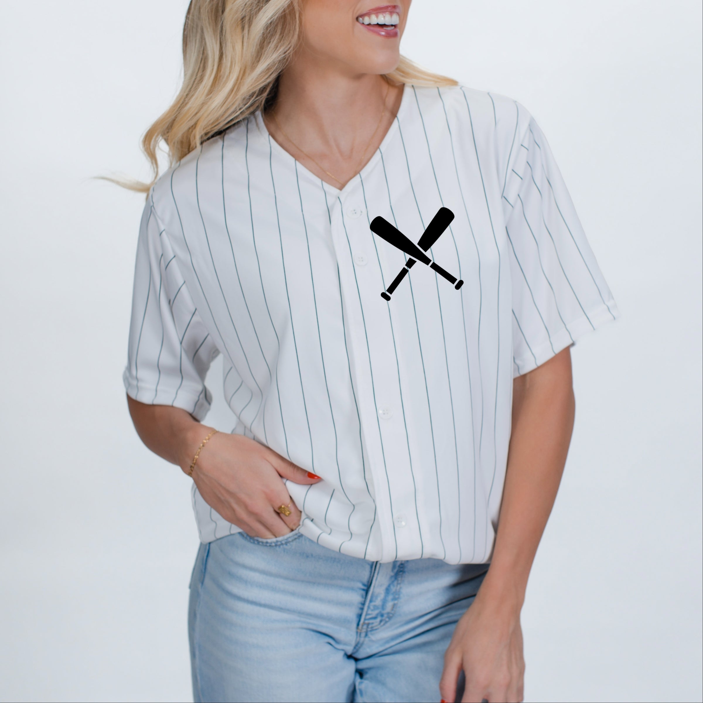 Game Day Baseball Jersey - Striped Baseball Jersey
