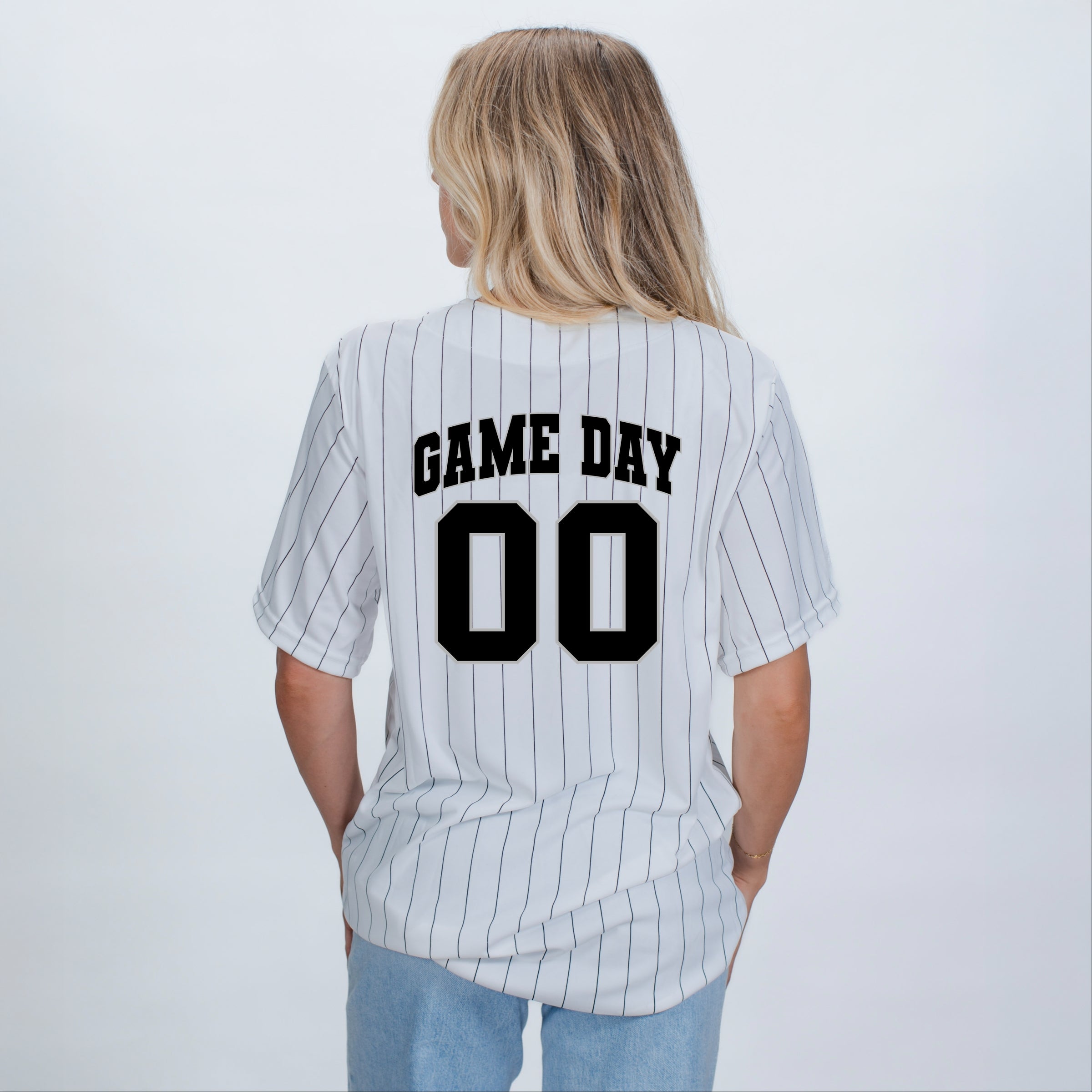 Game Day Baseball Jersey - Striped Baseball Jersey