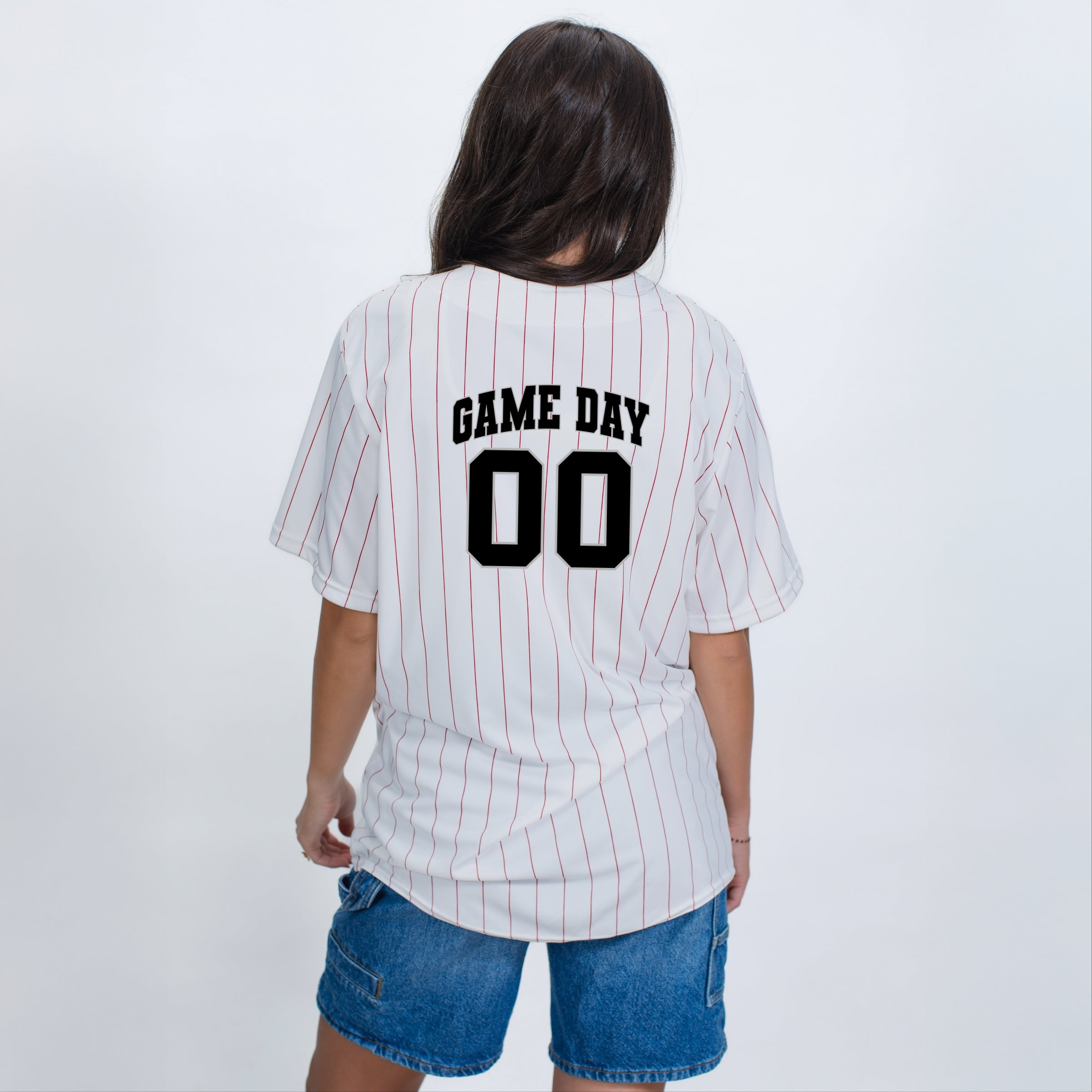 Game Day Baseball Jersey - Striped Baseball Jersey