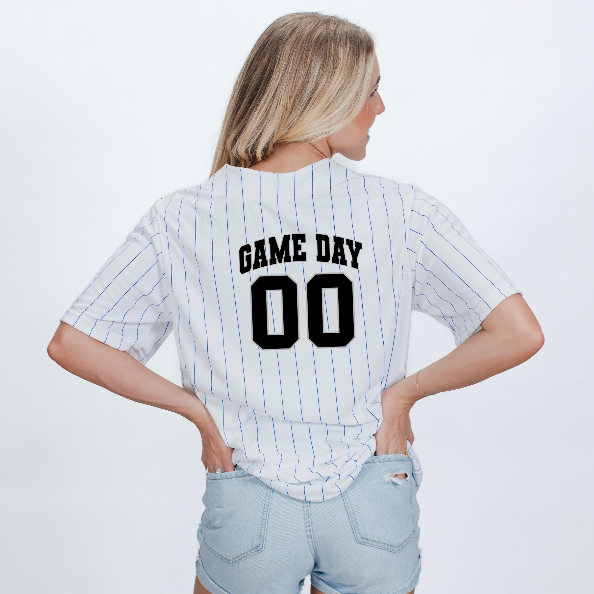 Game Day Baseball Jersey - Striped Baseball Jersey