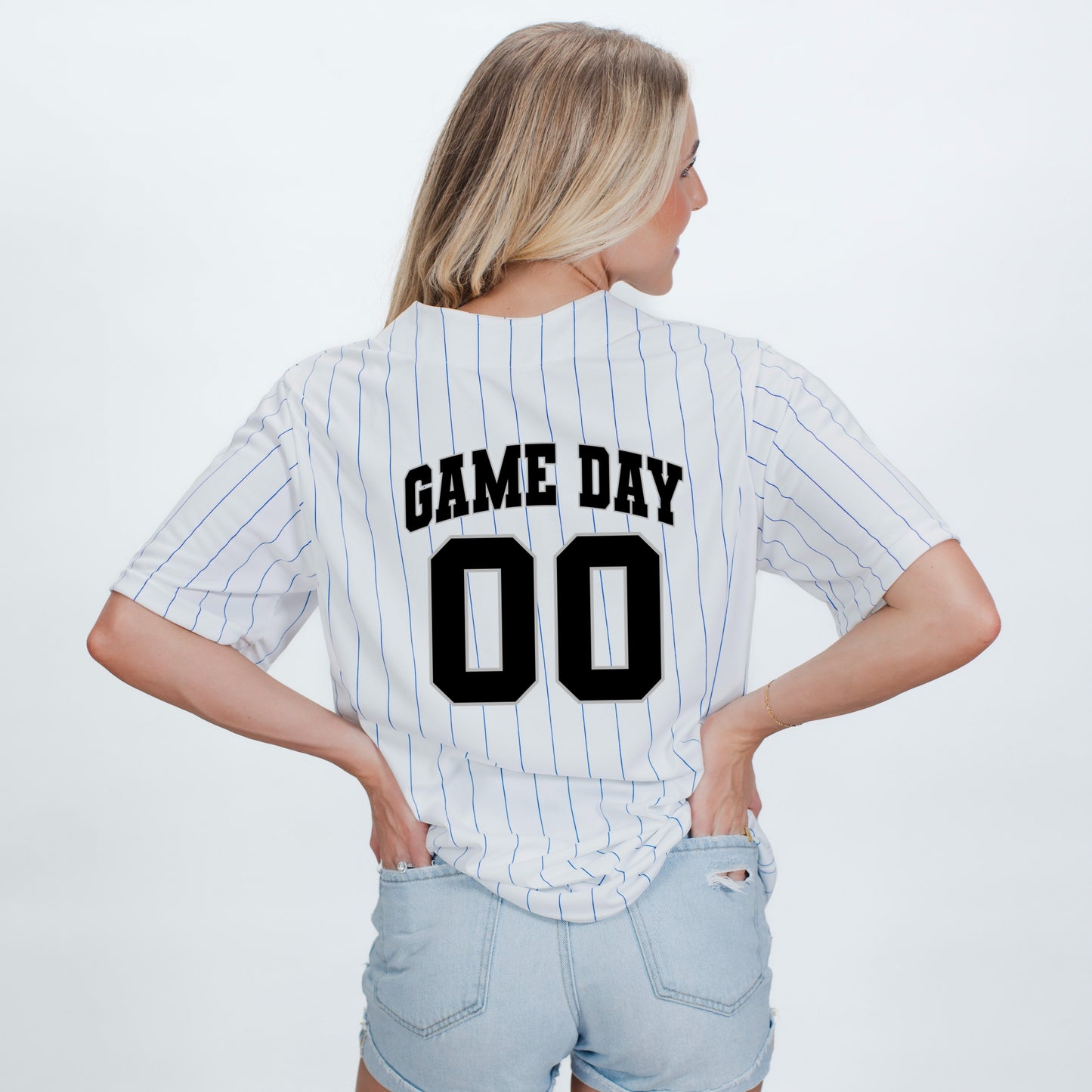 Game Day Baseball Jersey - Striped Baseball Jersey