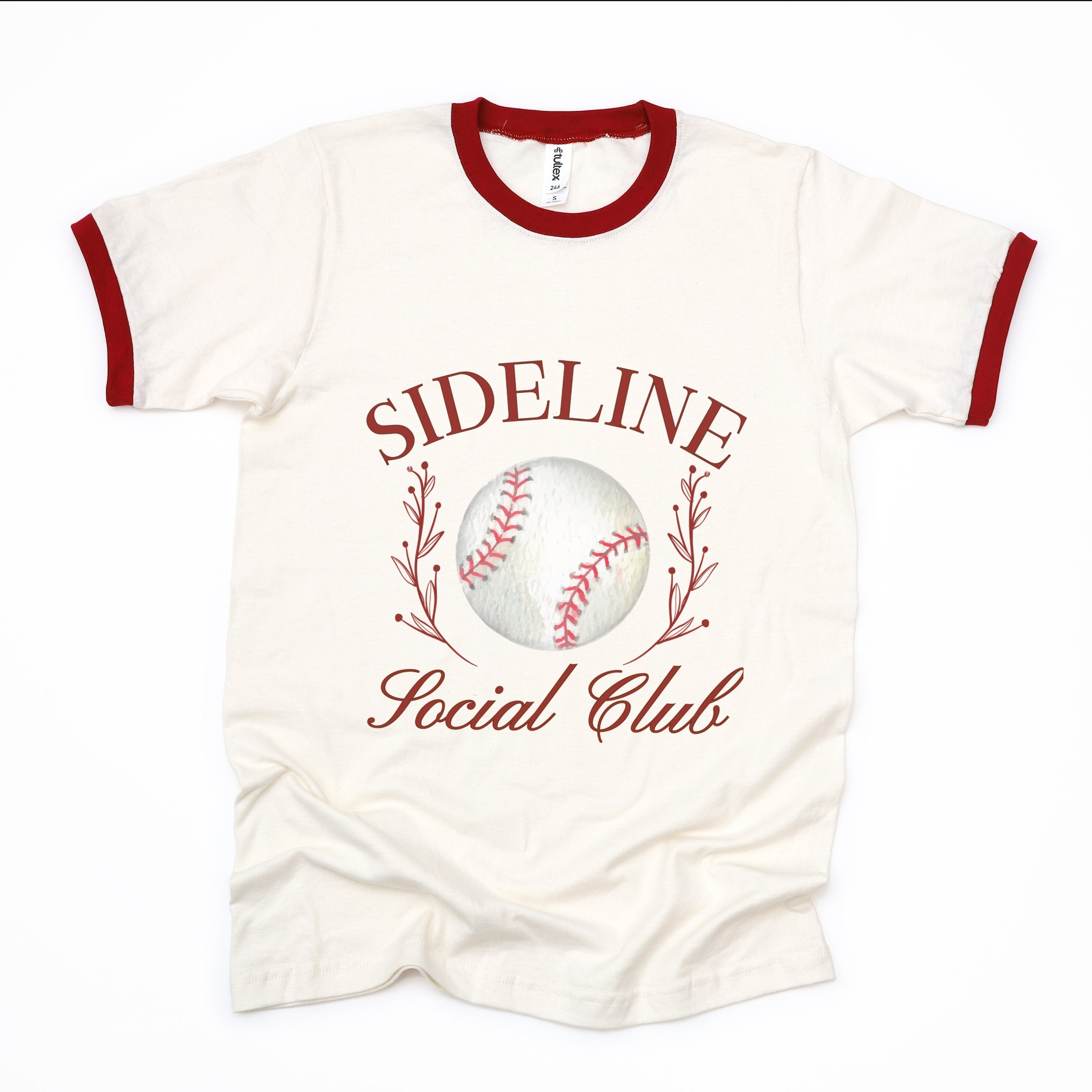 Baseball Sideline Social Club - Women's Ringer Graphic T-Shirt