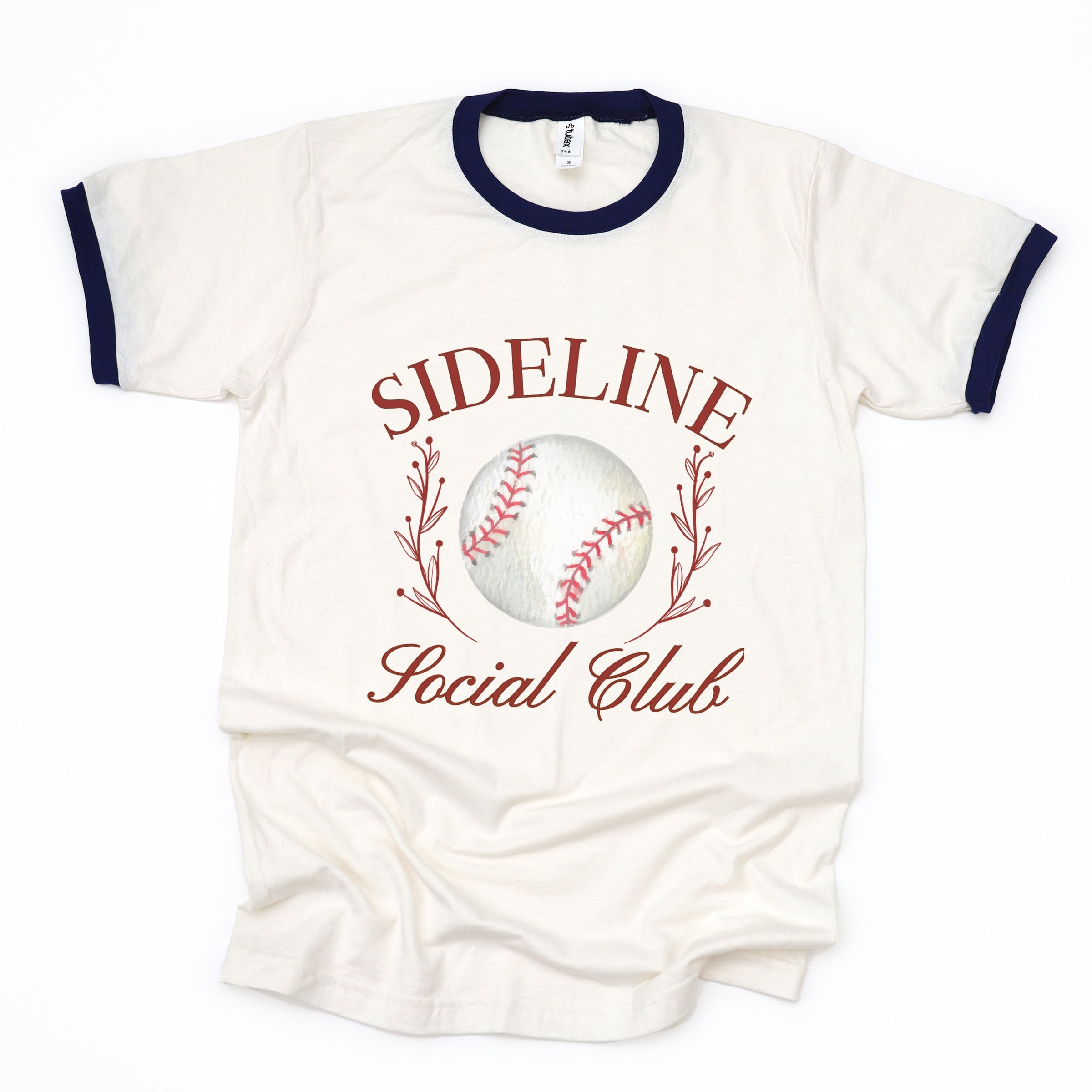 Baseball Sideline Social Club - Women's Ringer Graphic T-Shirt