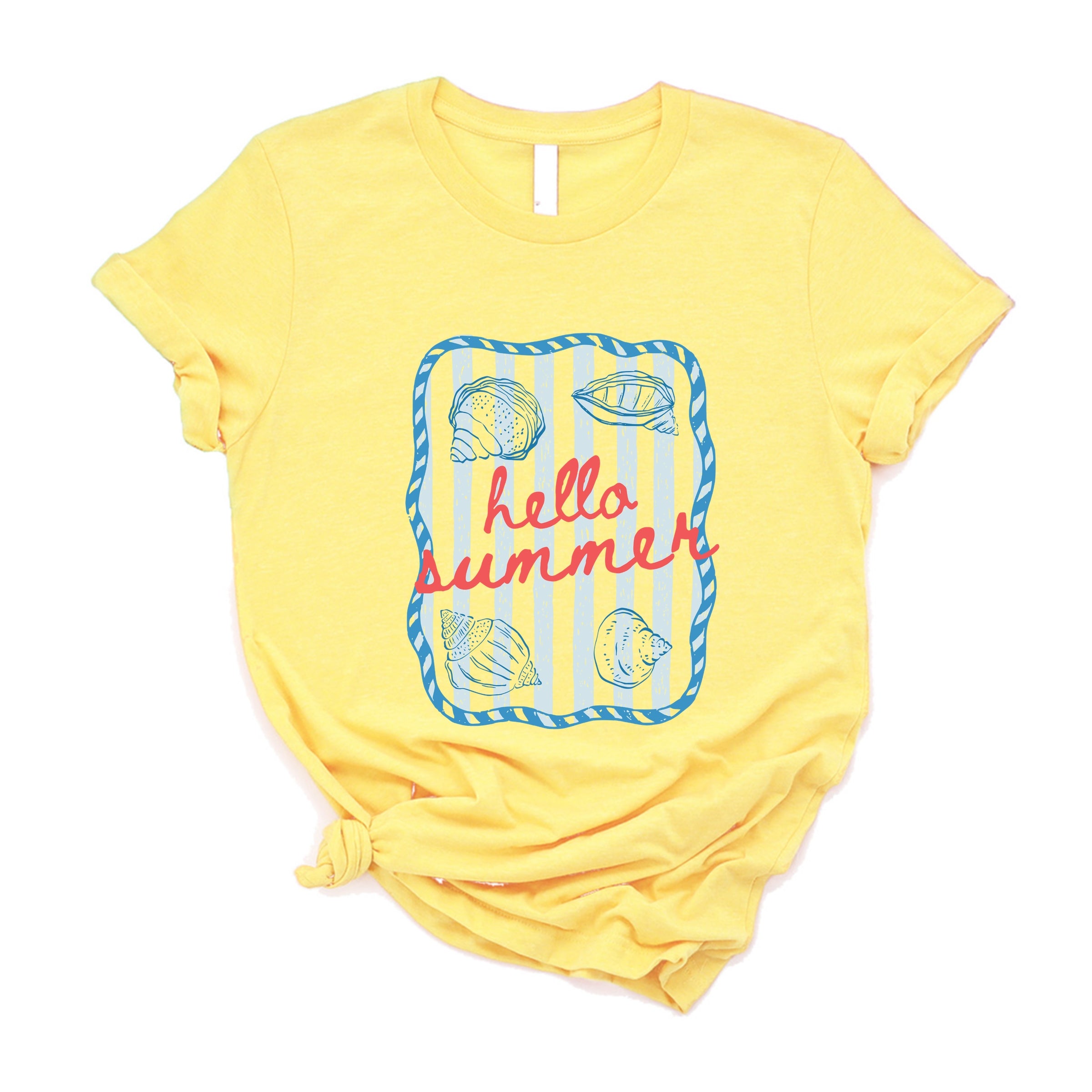 Hello Summer Sea Shells - Women's Short Sleeve Graphic T-Shirt