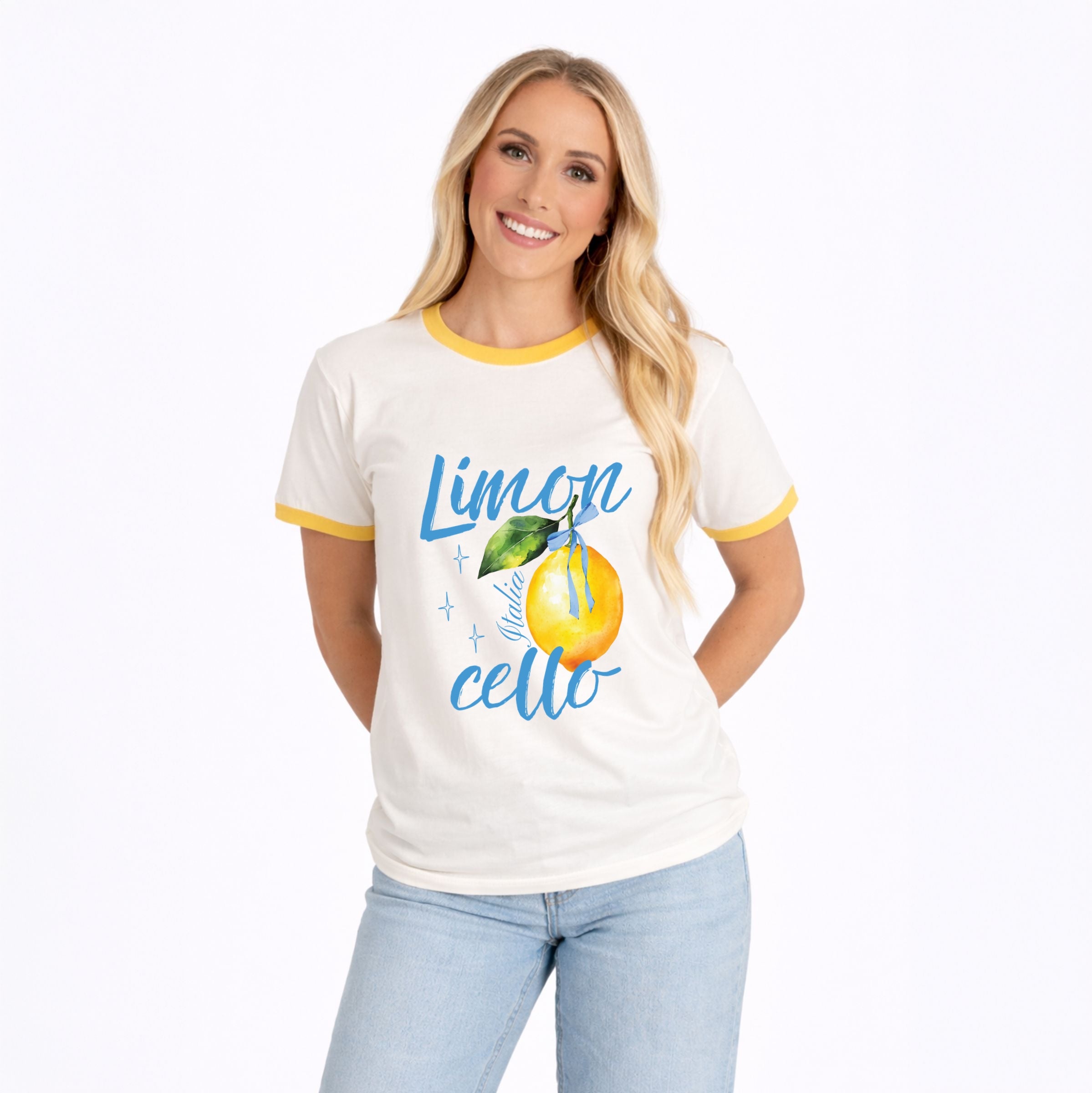 Limoncello Watercolor - Women's Ringer Graphic T-Shirt