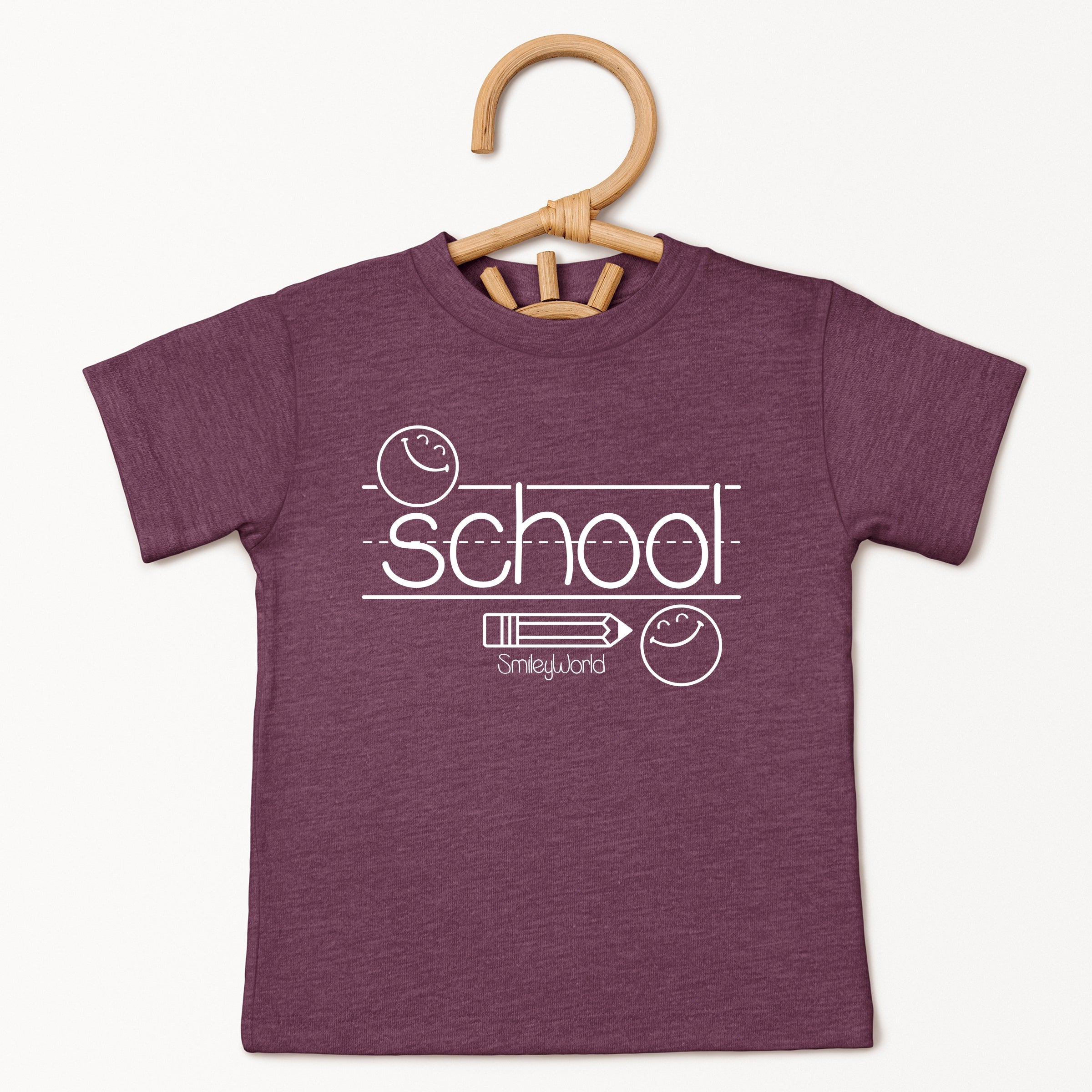 SmileyWorld School Handwriting Lines - Toddler Short Sleeve Graphic T-Shirt