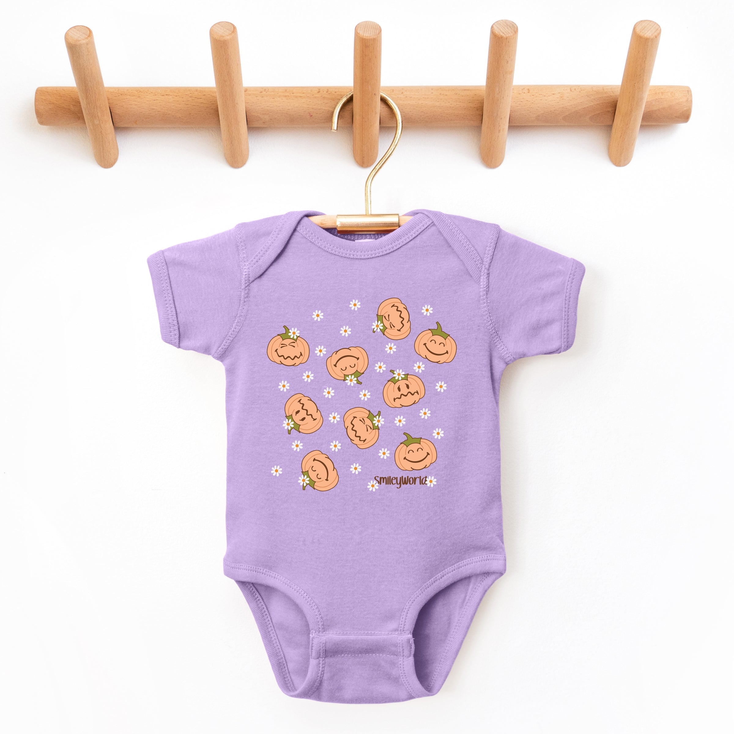SmileyWorld Pumpkin Collage Daisies - Baby Short Sleeve Graphic Bodysuit
