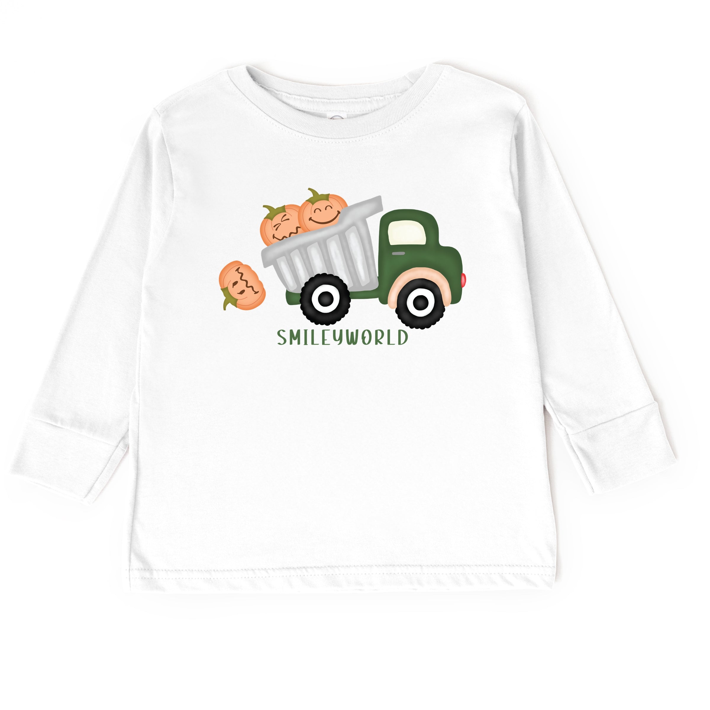 SmileyWorld Dump Truck Pumpkins - Toddler Long Sleeve Tee and Youth Long Sleeve Tee