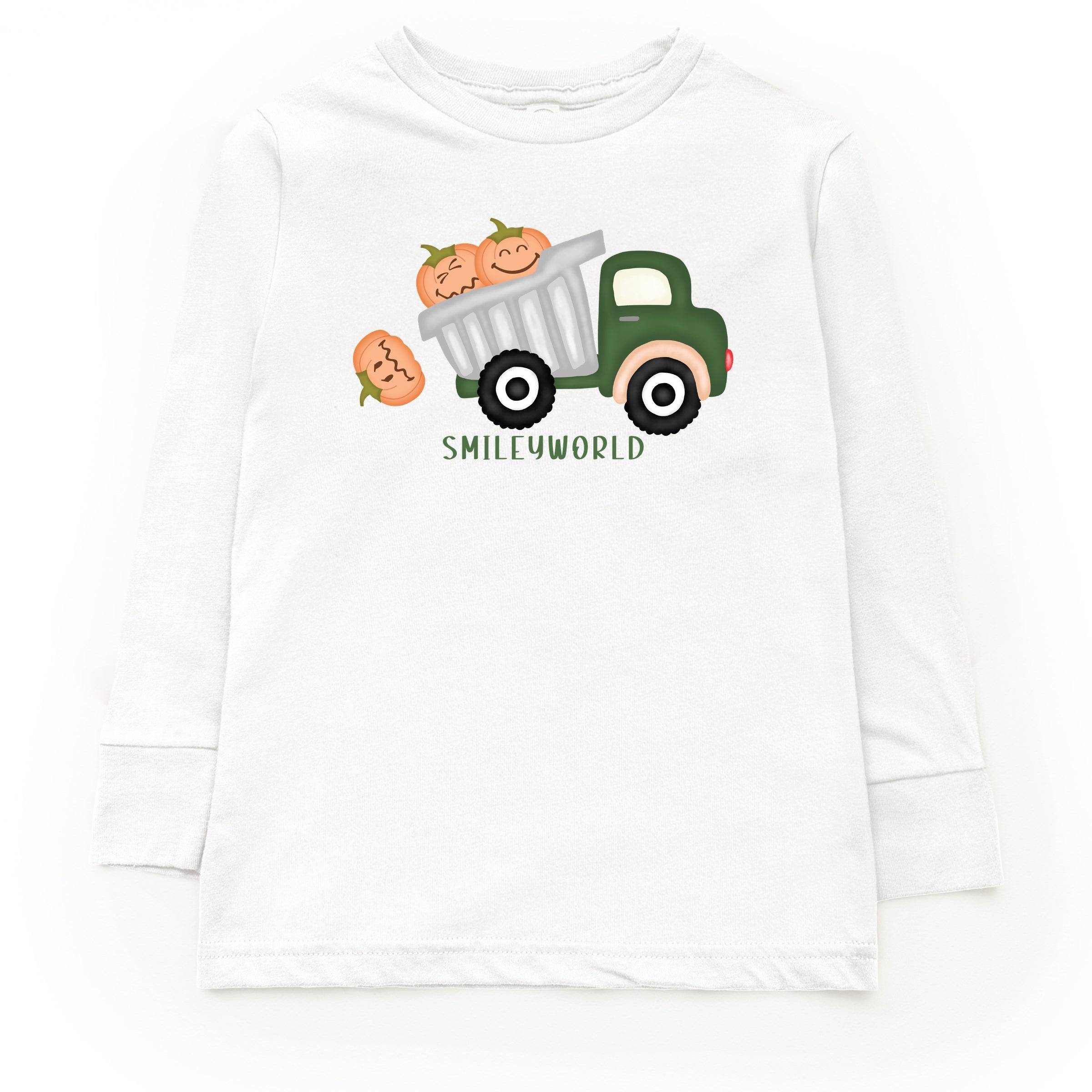SmileyWorld Dump Truck Pumpkins - Toddler Long Sleeve Tee and Youth Long Sleeve Tee