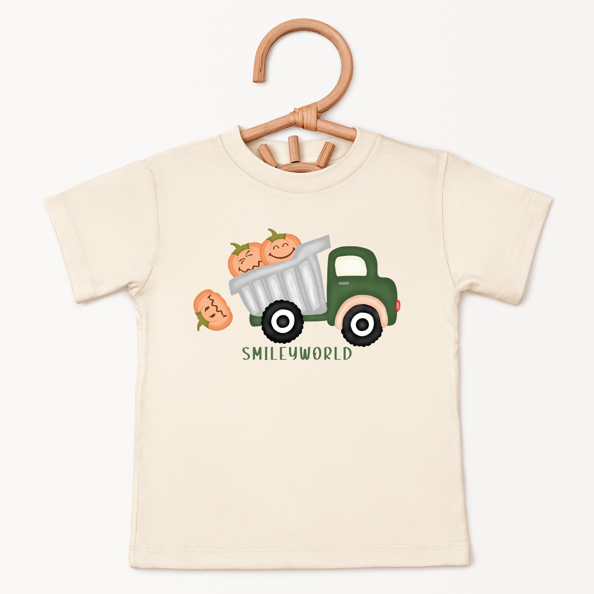 SmileyWorld Dump Truck Pumpkins - Youth Short Sleeve Tee and Toddler Short Sleeve Tee