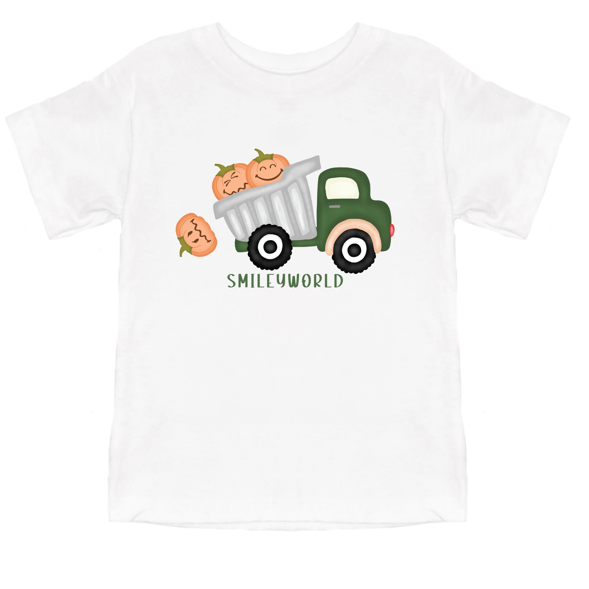 SmileyWorld Dump Truck Pumpkins - Youth Short Sleeve Tee and Toddler Short Sleeve Tee