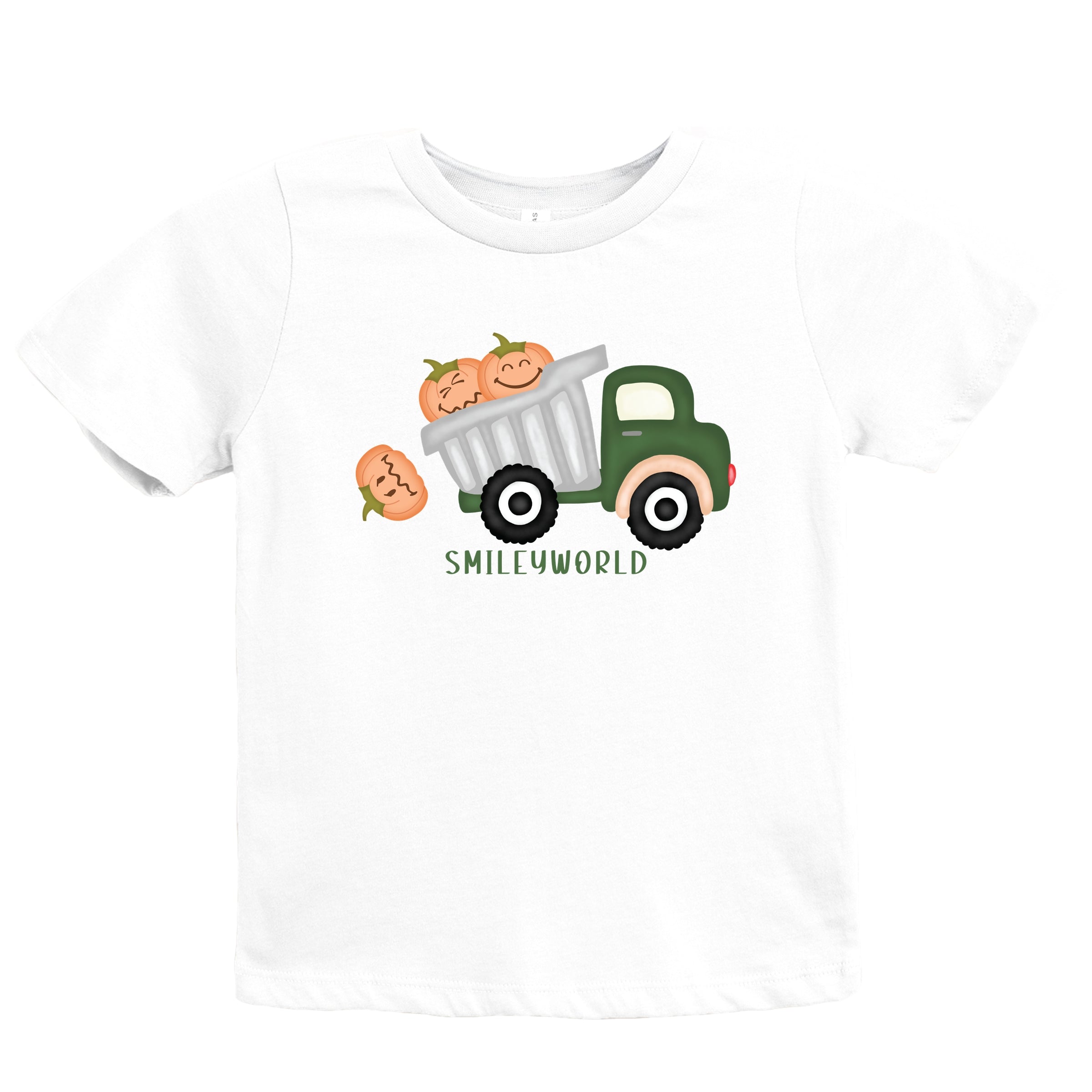 SmileyWorld Dump Truck Pumpkins - Youth Short Sleeve Tee and Toddler Short Sleeve Tee