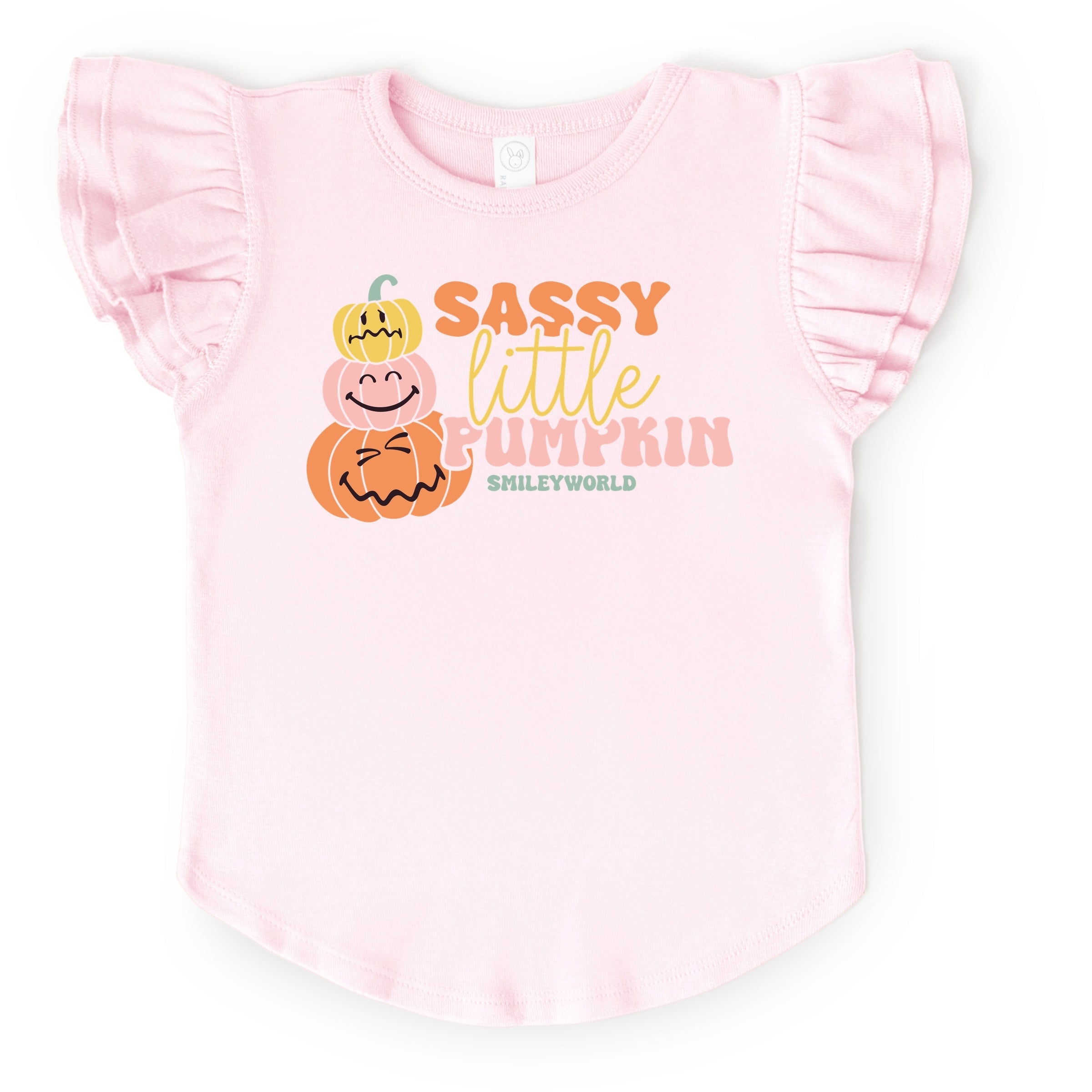 SmileyWorld Sassy Little Pumpkin - Flutter Sleeve Graphic T-Shirt
