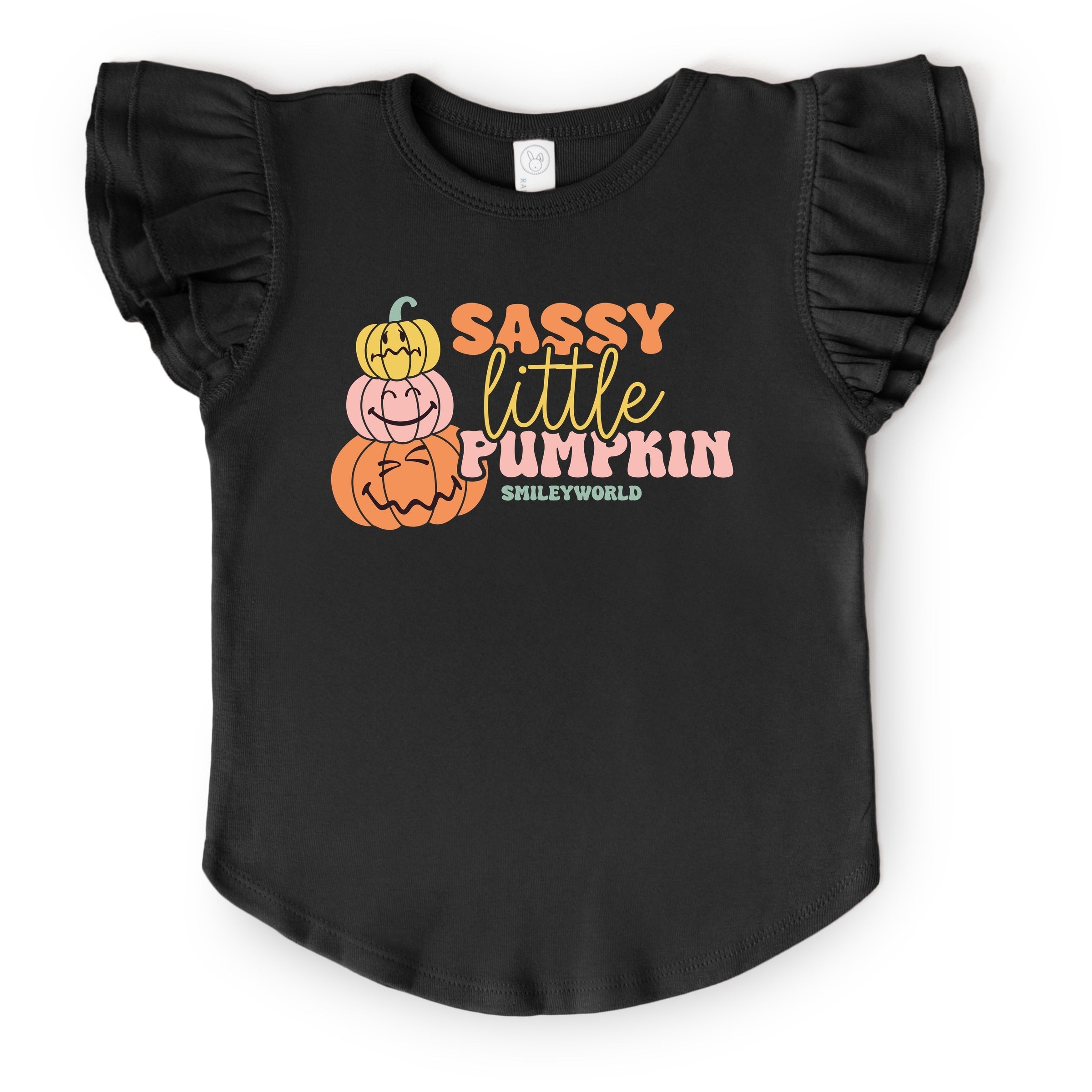 SmileyWorld Sassy Little Pumpkin - Flutter Sleeve Graphic T-Shirt