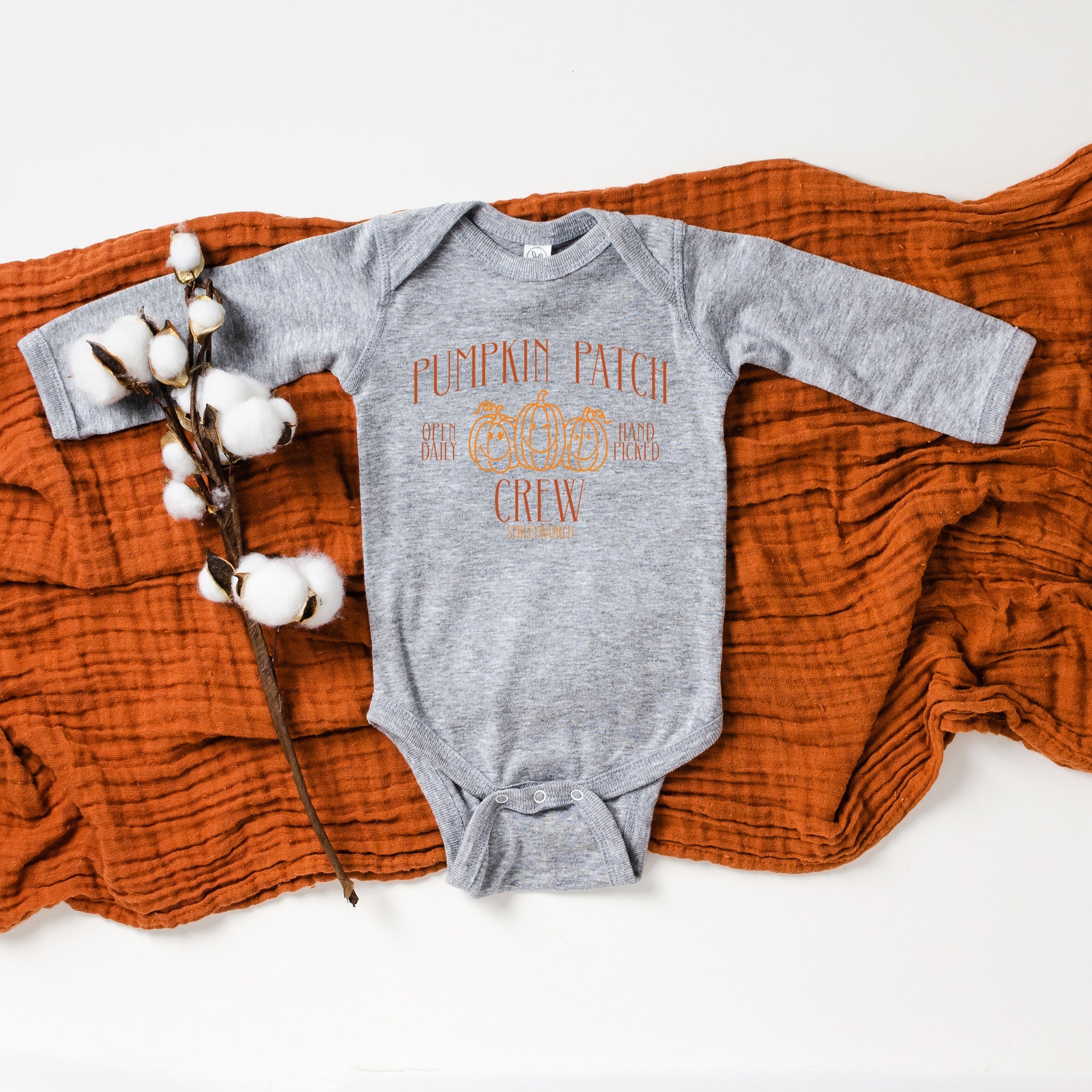SmileyWorld Pumpkin Patch Crew - Baby Long Sleeve Bodysuit