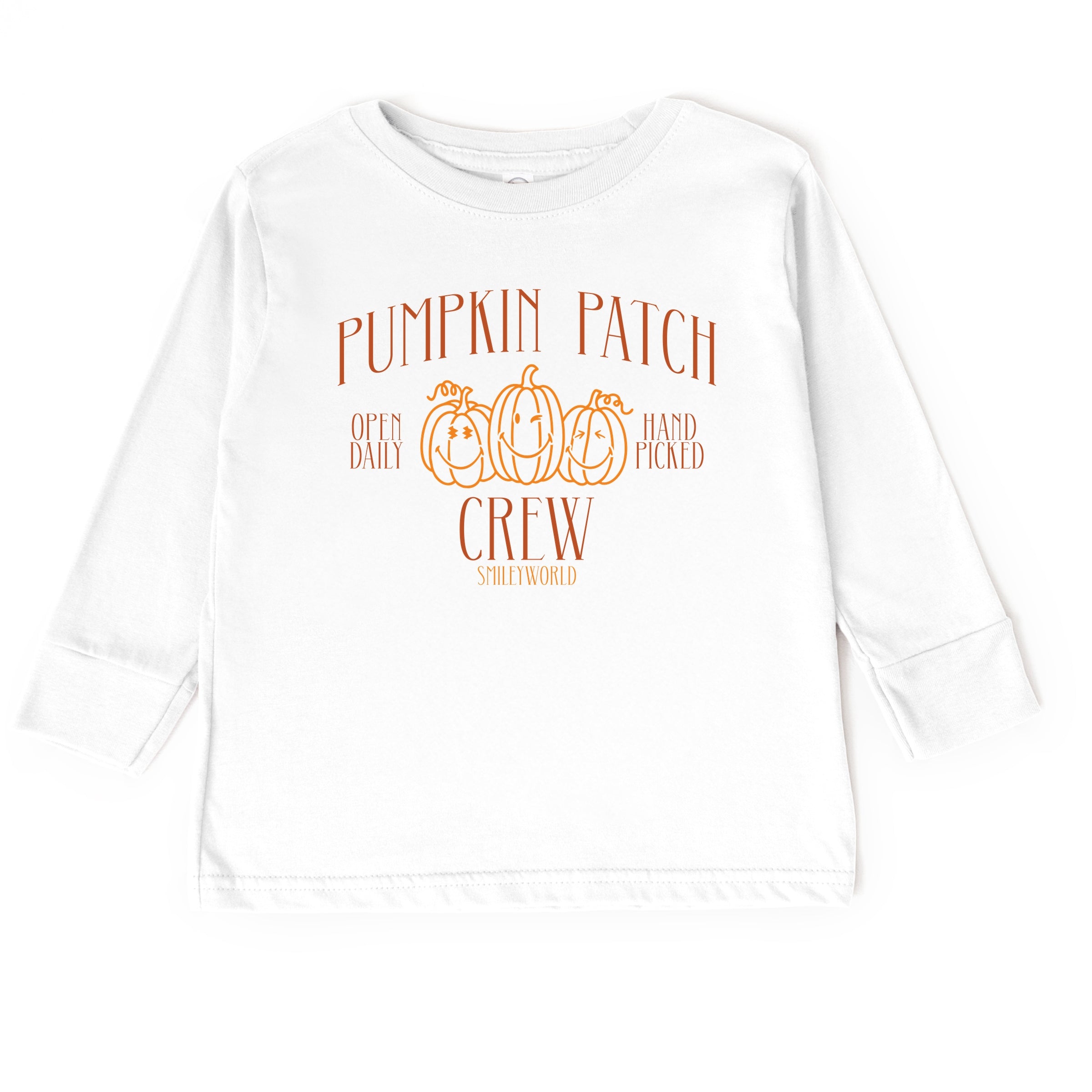 SmileyWorld Pumpkin Patch Crew - Toddler Long Sleeve Graphic Tee and Youth Long Sleeve Graphic T-Shirt