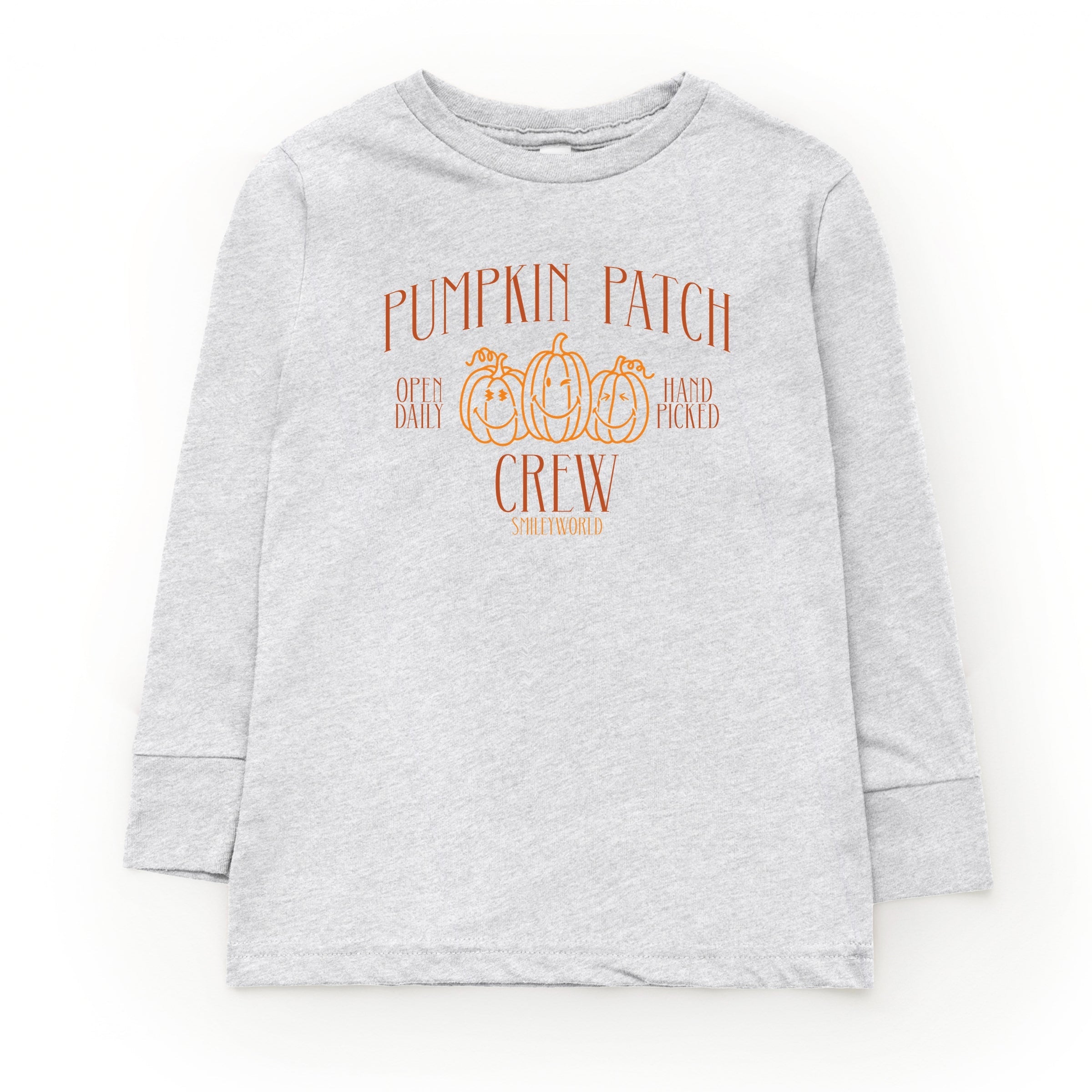 SmileyWorld Pumpkin Patch Crew - Toddler Long Sleeve Graphic Tee and Youth Long Sleeve Graphic T-Shirt