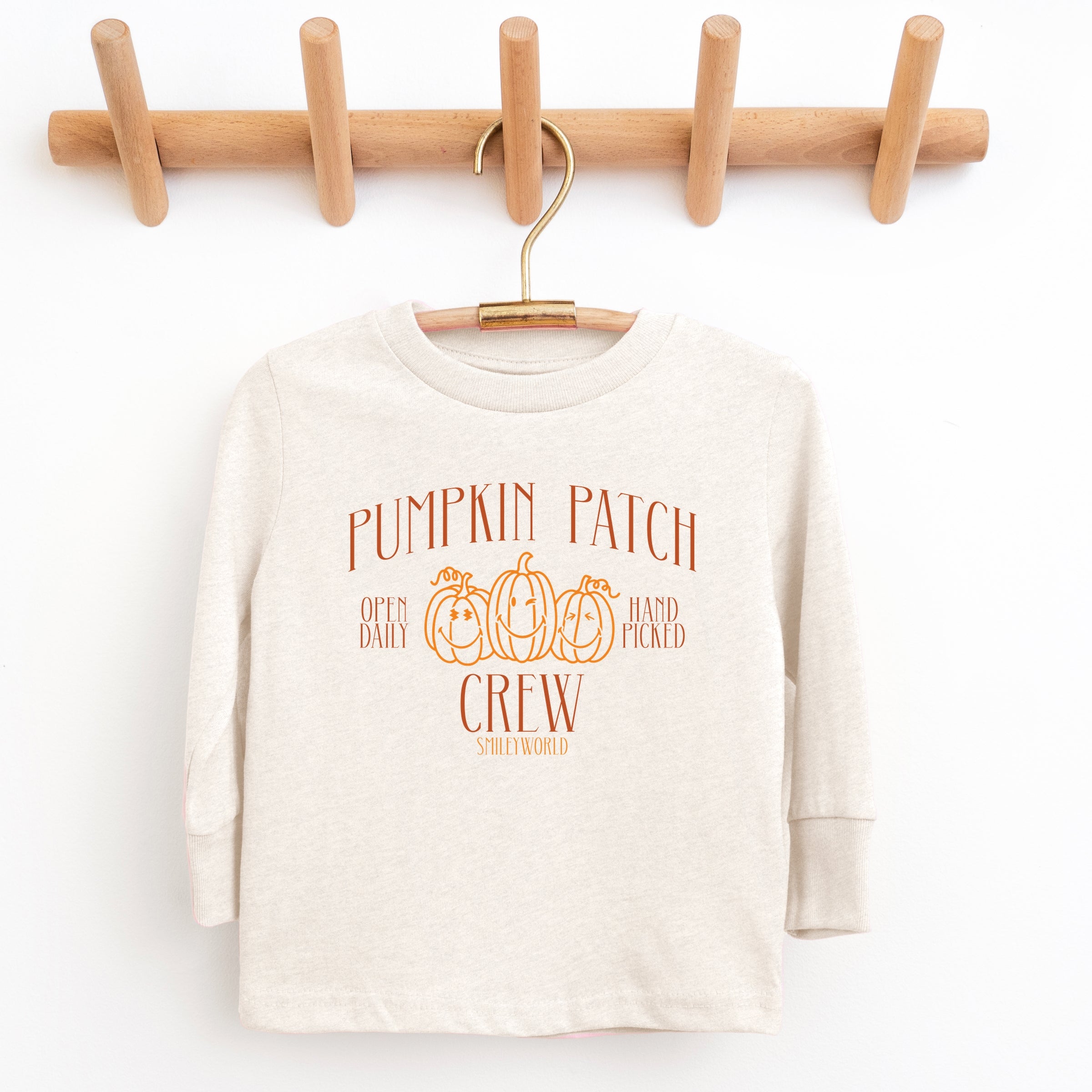 SmileyWorld Pumpkin Patch Crew - Toddler Long Sleeve Graphic Tee and Youth Long Sleeve Graphic T-Shirt