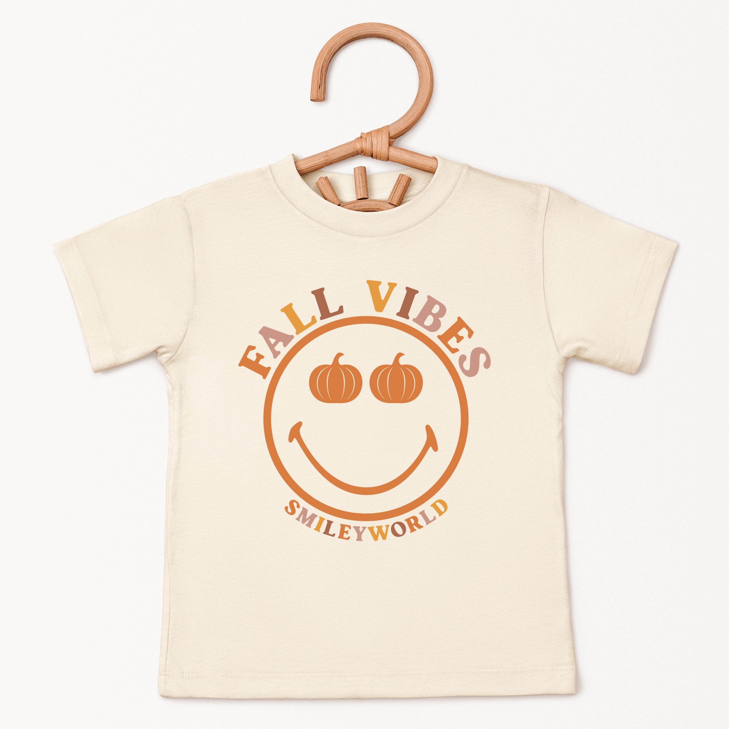 SmileyWorld Fall Vibes - Youth Short Sleeve Graphic T-Shirt and Toddler Short Sleeve Graphic T-Shirt
