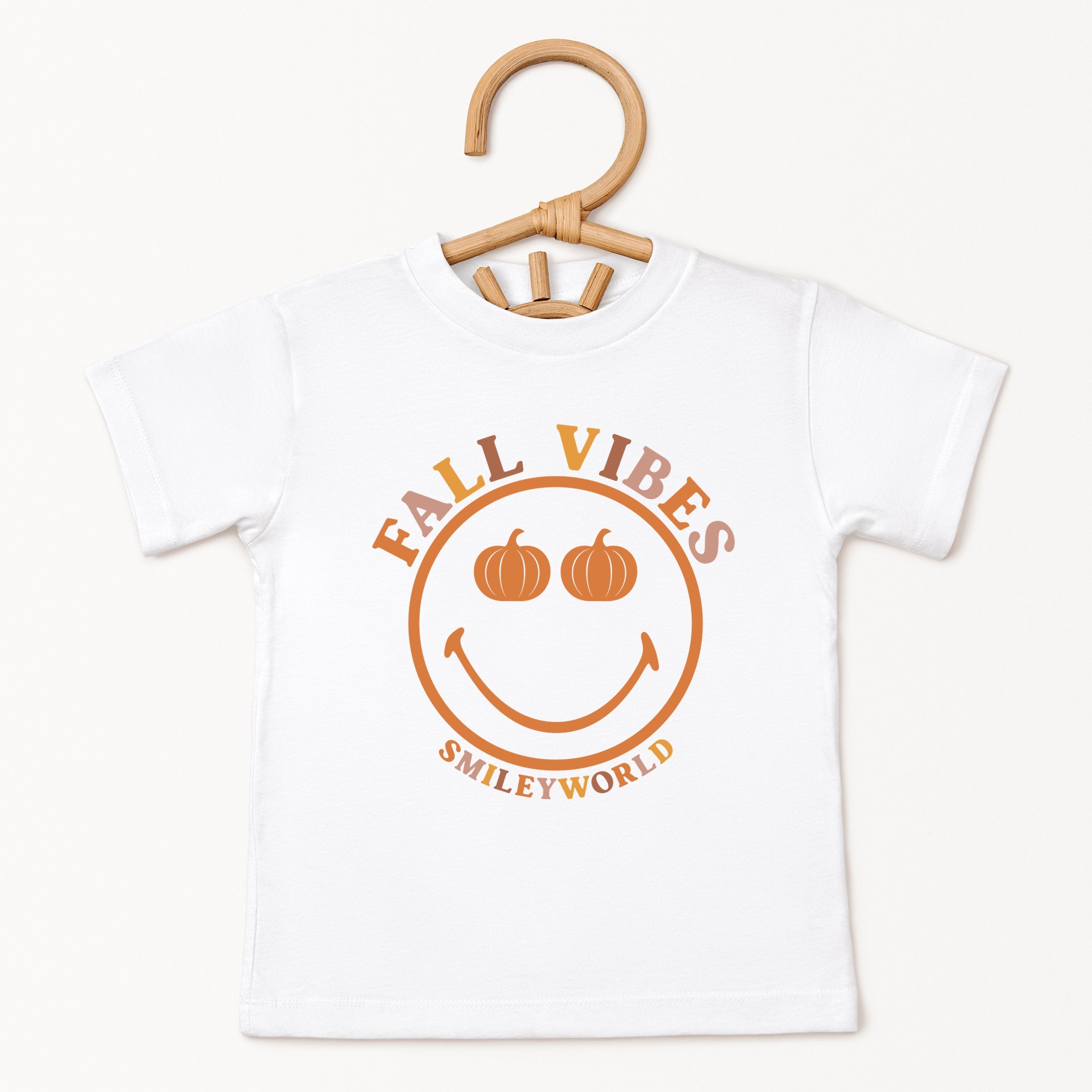 SmileyWorld Fall Vibes - Youth Short Sleeve Graphic T-Shirt and Toddler Short Sleeve Graphic T-Shirt