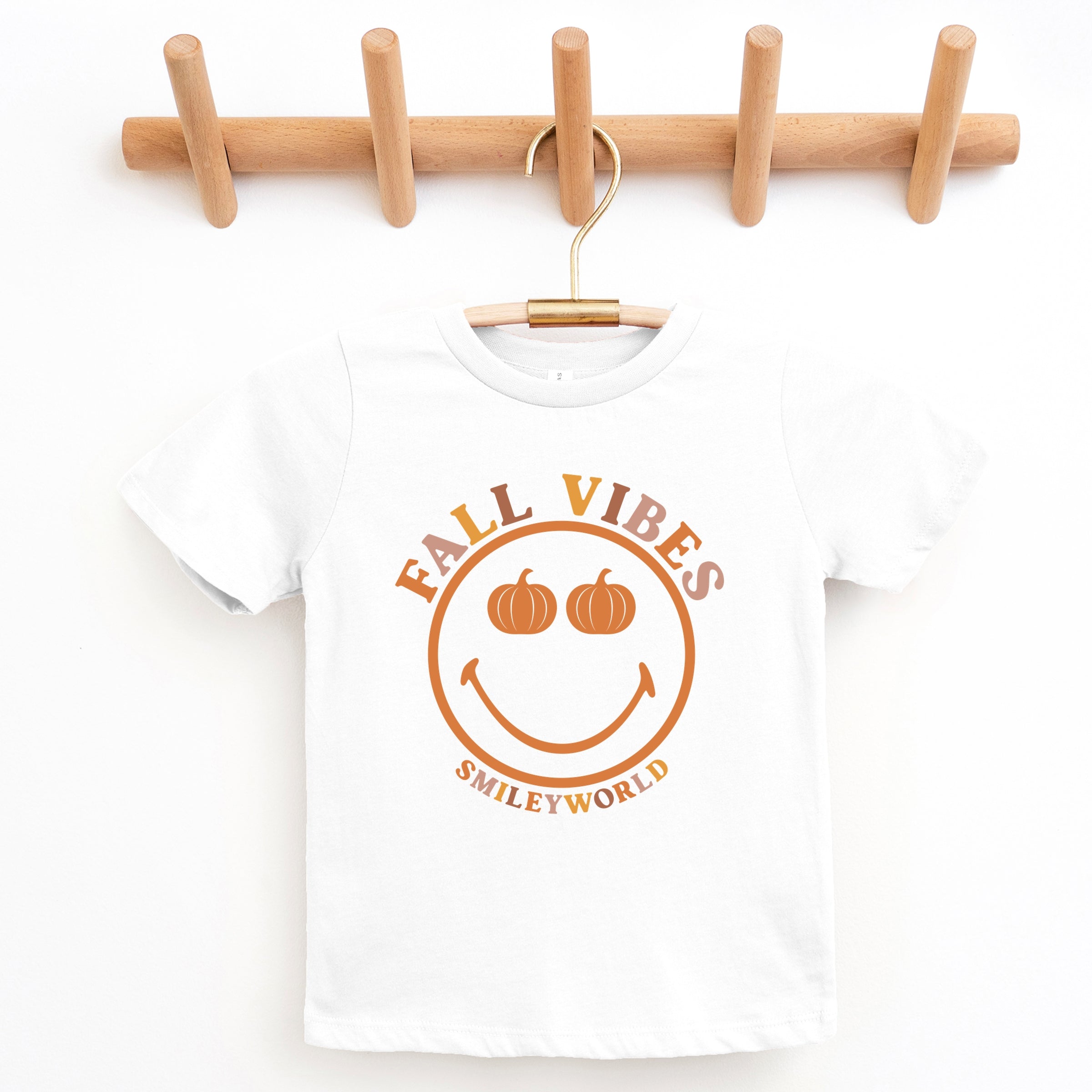SmileyWorld Fall Vibes - Youth Short Sleeve Graphic T-Shirt and Toddler Short Sleeve Graphic T-Shirt
