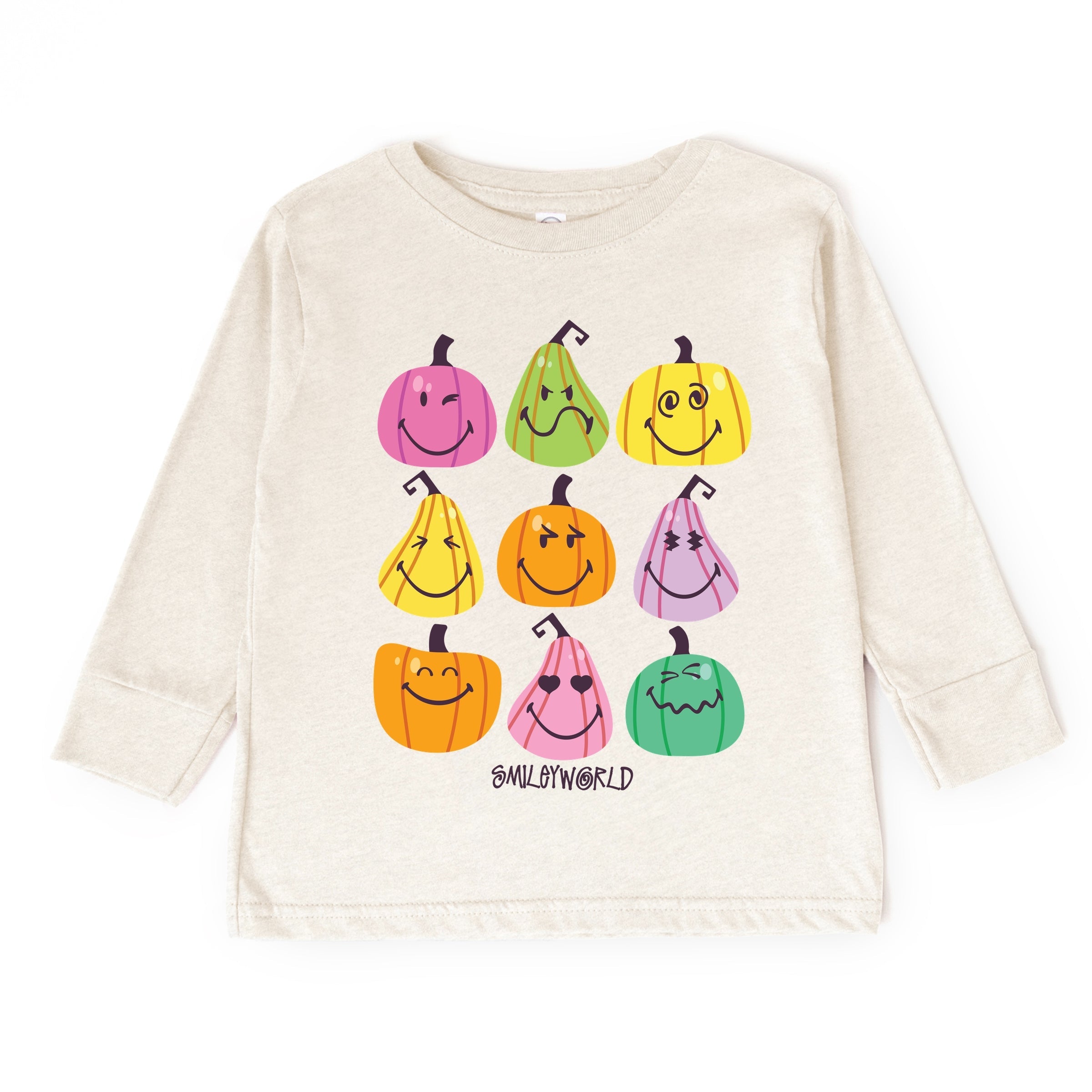 SmileyWorld Bright Pumpkins Chart - Youth Long Sleeve Tee and Toddler Long Sleeve Tee