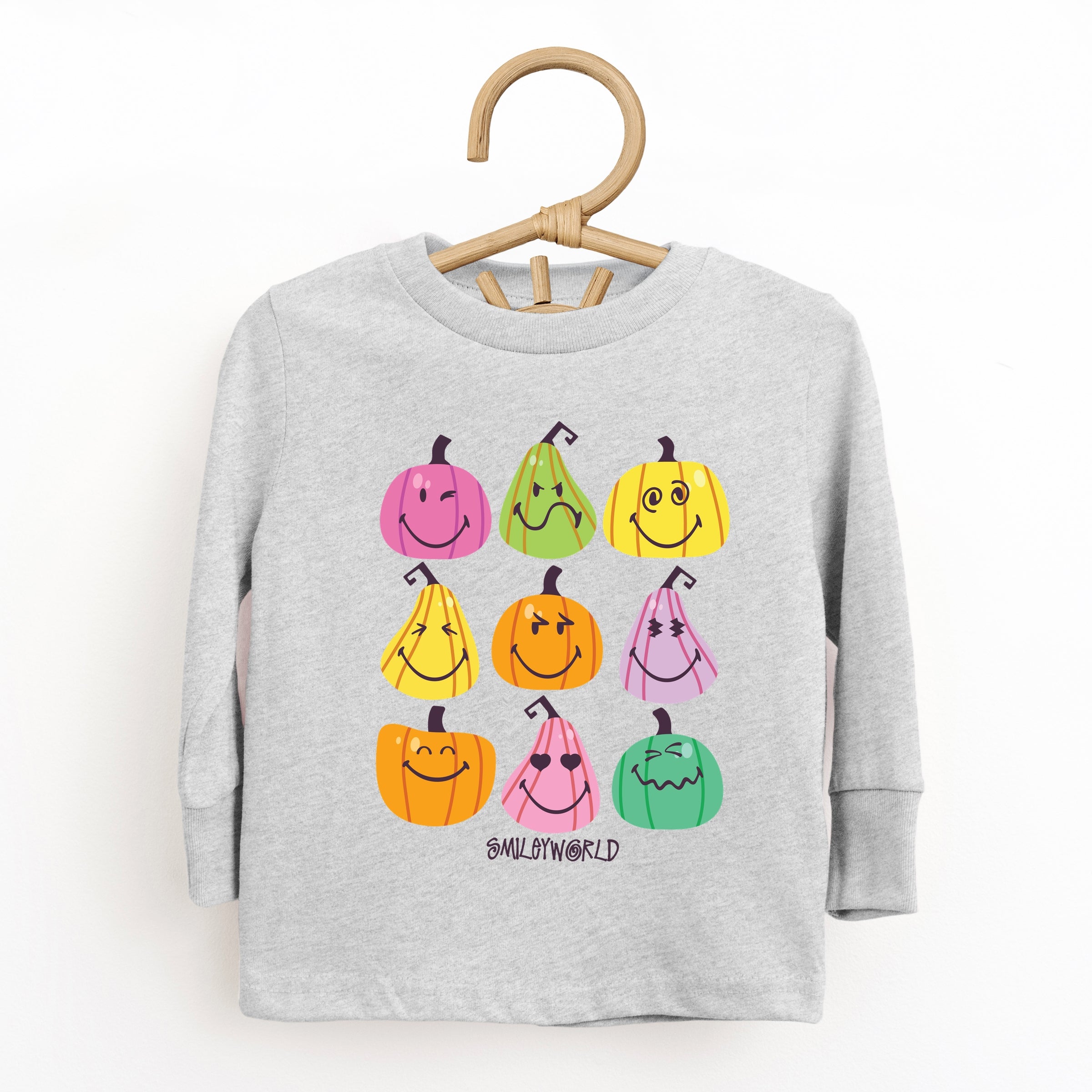 SmileyWorld Bright Pumpkins Chart - Youth Long Sleeve Tee and Toddler Long Sleeve Tee