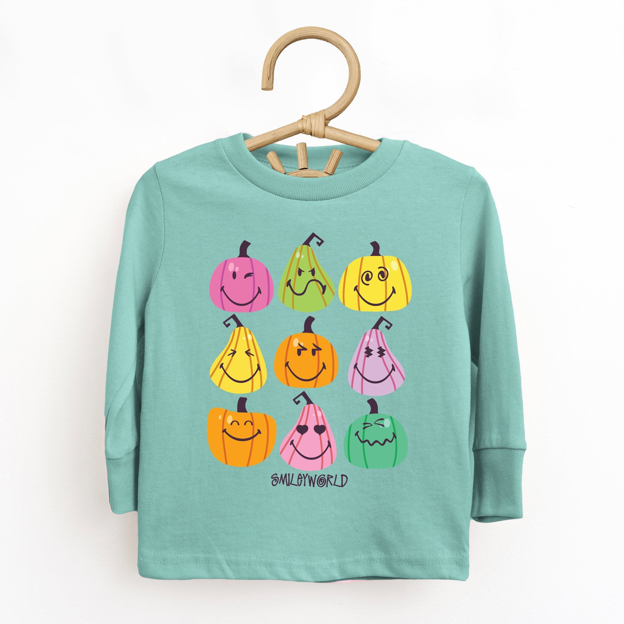 SmileyWorld Bright Pumpkins Chart - Youth Long Sleeve Tee and Toddler Long Sleeve Tee
