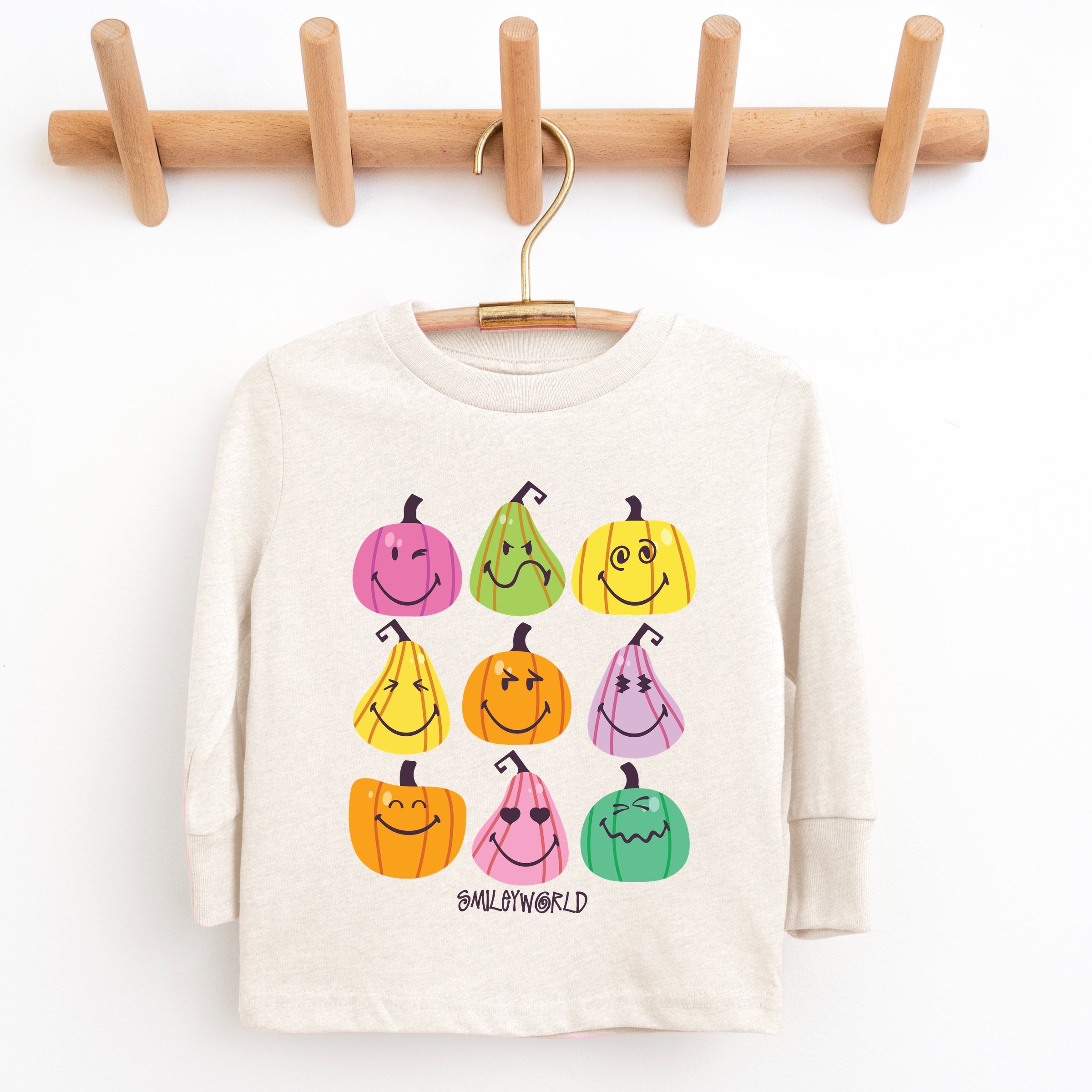 SmileyWorld Bright Pumpkins Chart - Youth Long Sleeve Tee and Toddler Long Sleeve Tee