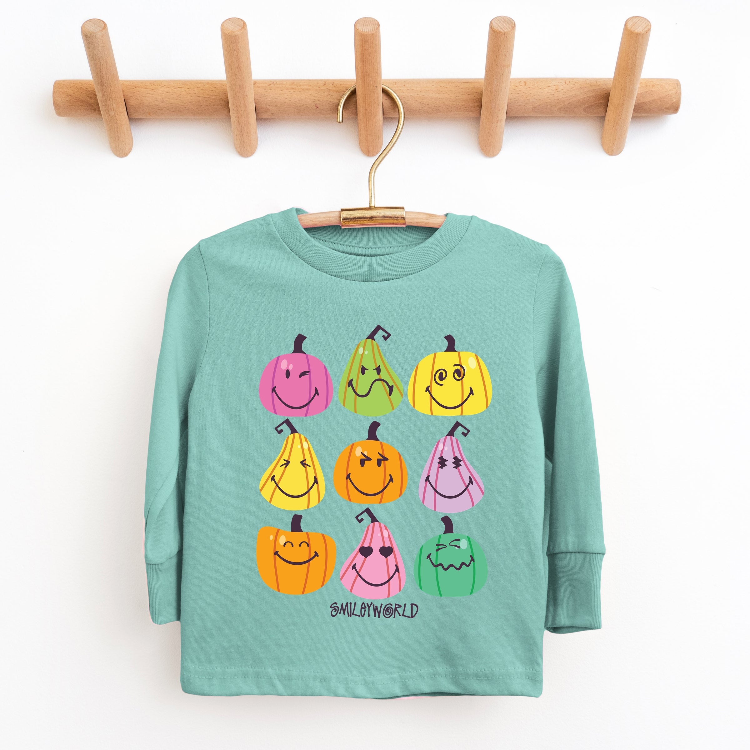 SmileyWorld Bright Pumpkins Chart - Youth Long Sleeve Tee and Toddler Long Sleeve Tee