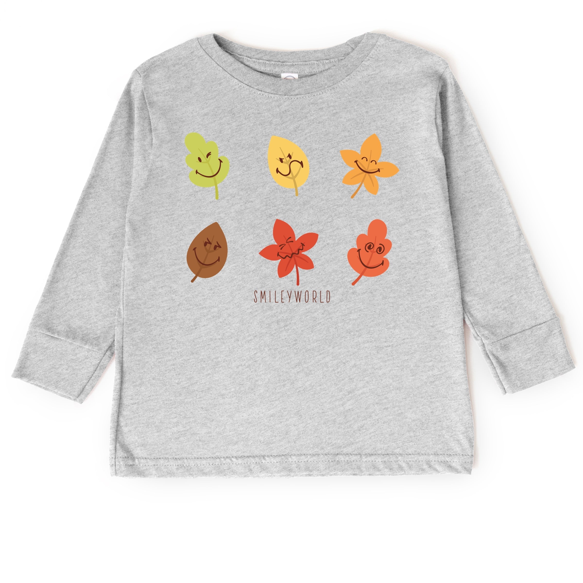 SmileyWorld Fall Leaves - Toddler Long Sleeve Graphic Tee and Youth Long Sleeve Graphic T-Shirt